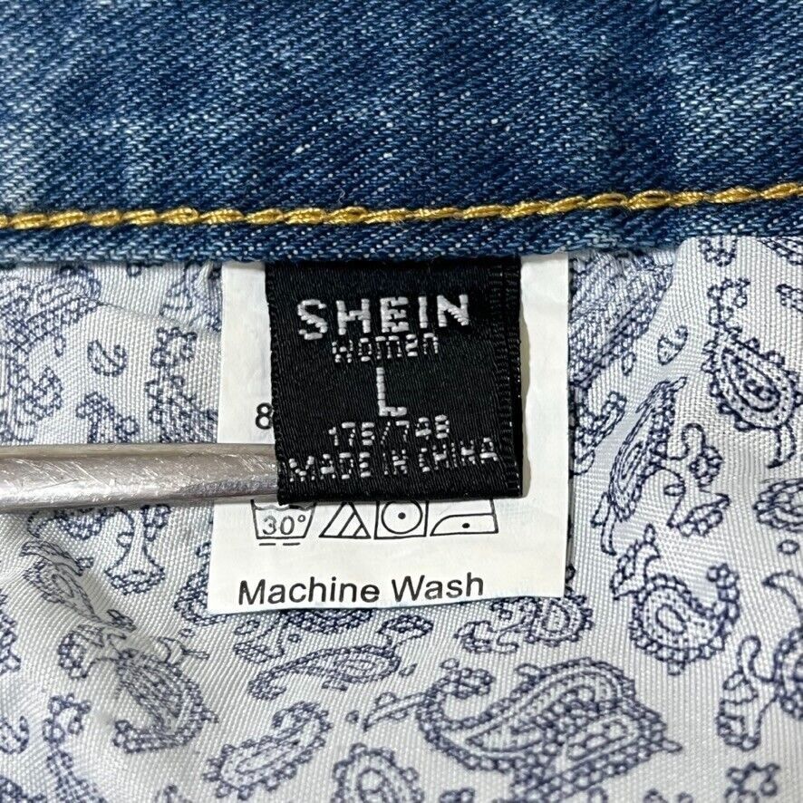 Shein Shein Blue Jean Short Women Large Frayed Distressed Cut Off Size 30" / US 8 / IT 44 - 7 Thumbnail