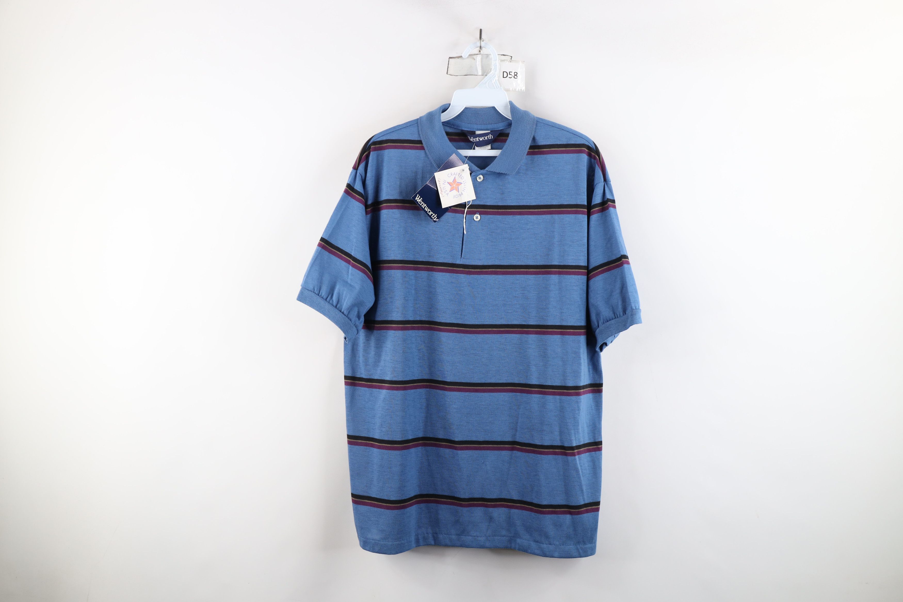 Vintage Deadstock Vintage 70s 80s Streetwear Block Knit Polo USA Size US L / EU 52-54 / 3 - 1 Thumbnail