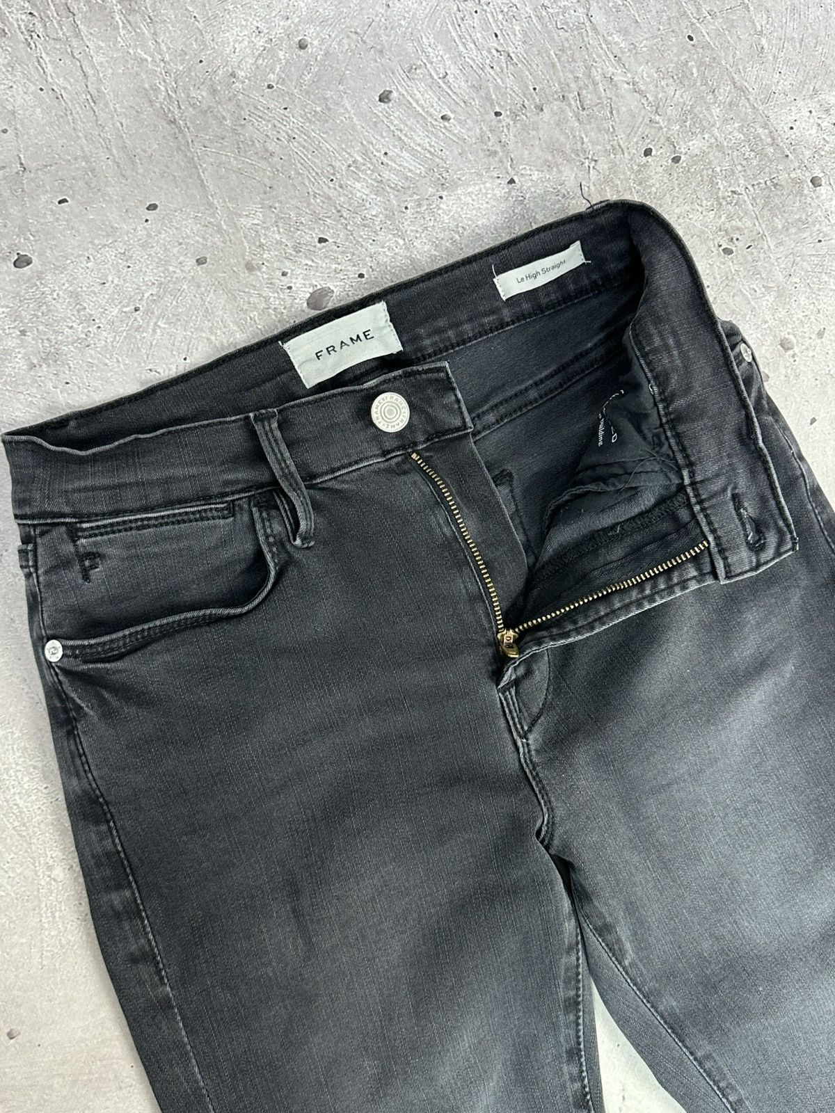Frame Frame Le High Straight Black Washed Jeans Size 27" / US 4 / IT 40 - 4 Thumbnail