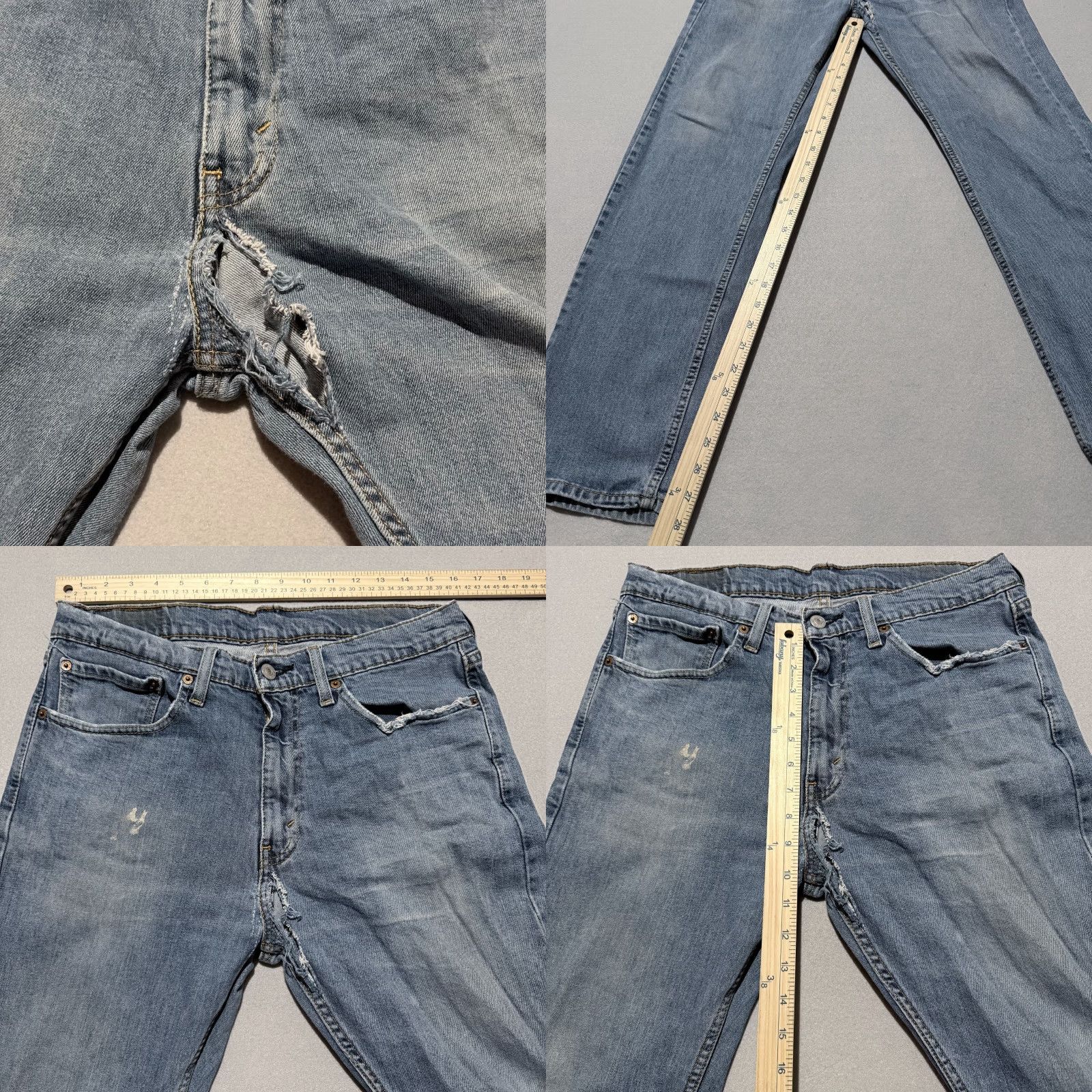 Levi's Levi's 505 Jeans Men Blue Denim Mid Rise Pockets Straight Leg Jeans 34x30 Size US 34 / EU 50 - 9 Thumbnail