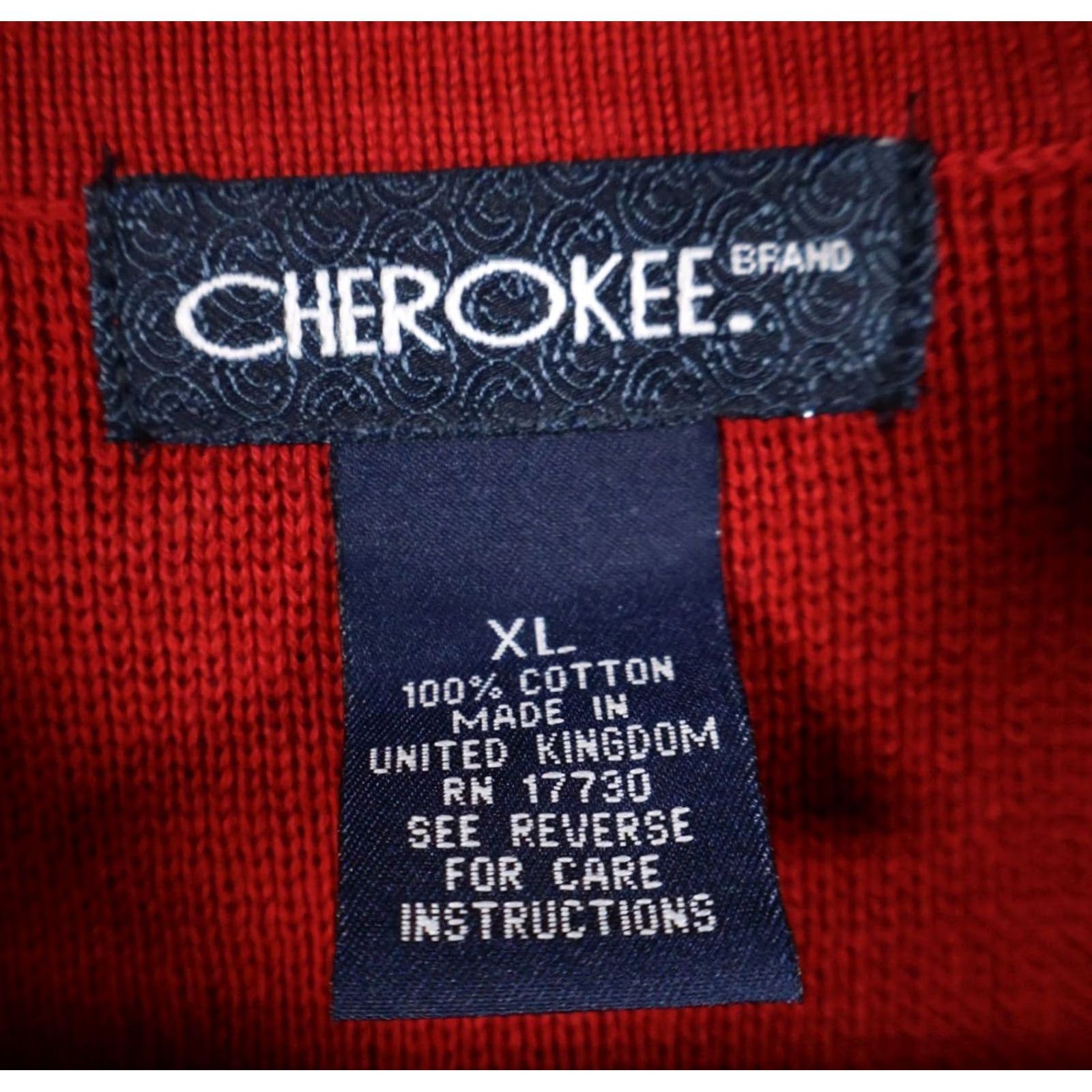 Cherokee VINTAGE Cherokee Sweater Men XL Red Striped 100% Cotton Knit Crewneck VTG Pullover Size US XL / EU 56 / 4 - 3 Thumbnail