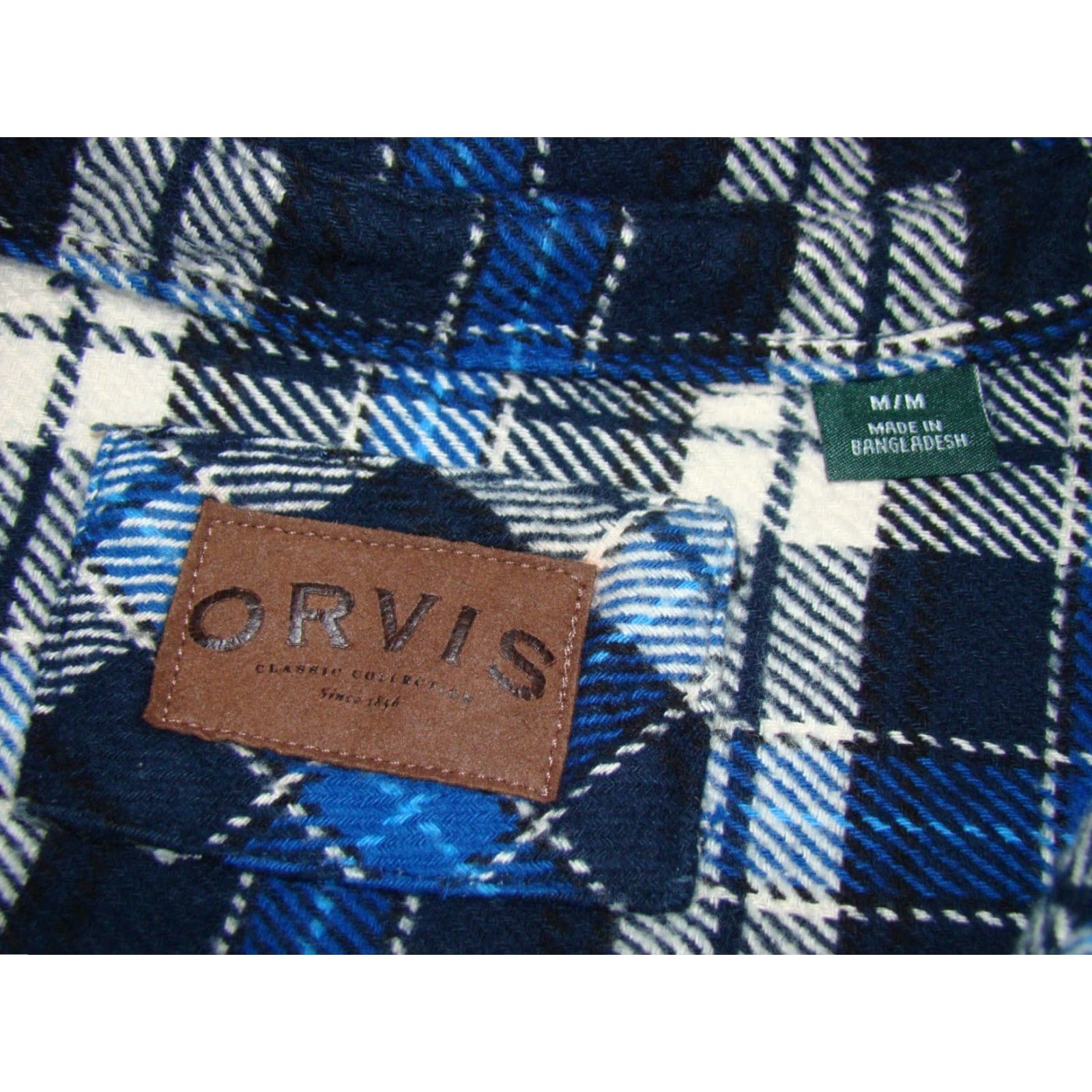 Orvis Orvis Shirt Mens Medium Heavy Weight Blue Plaid Flannel Button Long Sleeve NWT Size US M / EU 48-50 / 2 - 7 Thumbnail