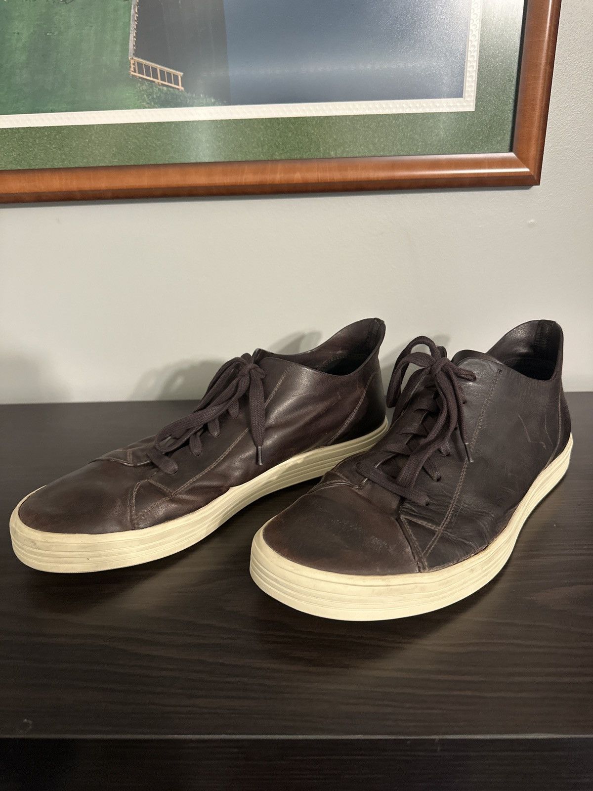 Rick Owens Rick Owens Mastodon Low Cut Sneakers - Brown Size 44 / 11 US Size US 11 / EU 44 - 4 Thumbnail