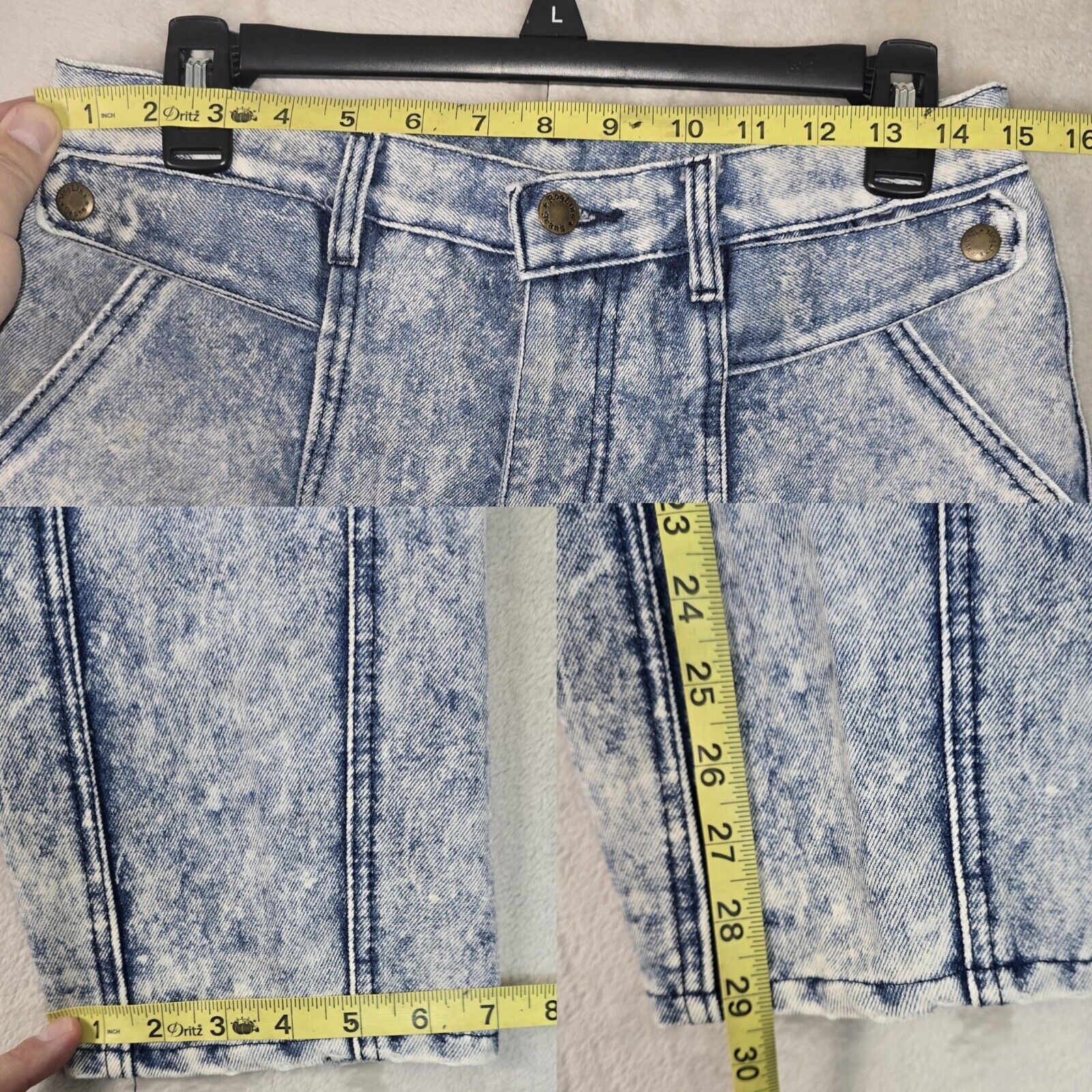 Vintage Vintage Roglins Acid Wash Blue Jeans Womens Size 33S (30x29) Size 30" / US 8 / IT 44 - 12 Thumbnail
