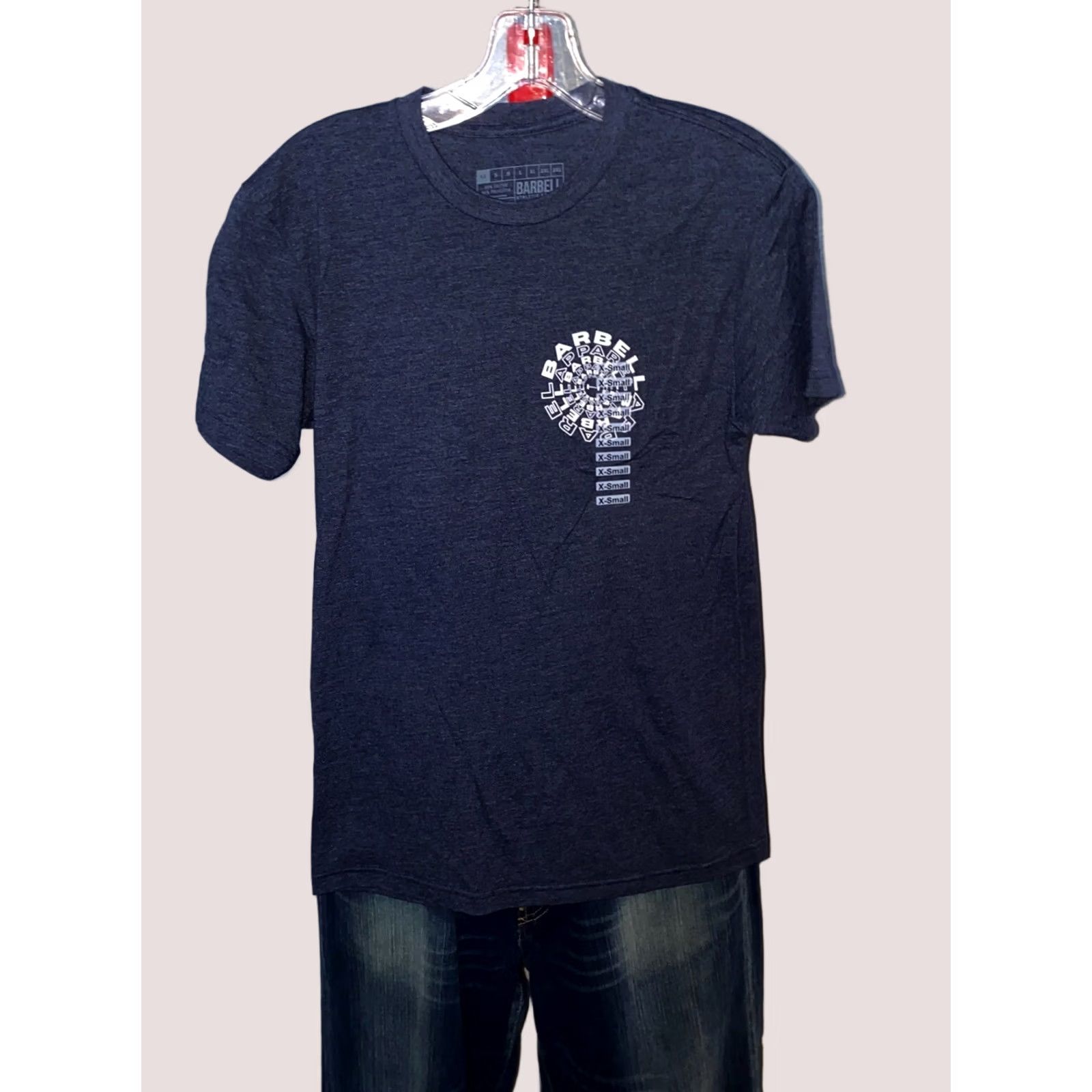 Vintage Barbell T-Shirt Mens XS Barbell Muscle Body Building Bluish Extra Small Tee T Shirt Size US XS / EU 42 / 0 - 1 Thumbnail