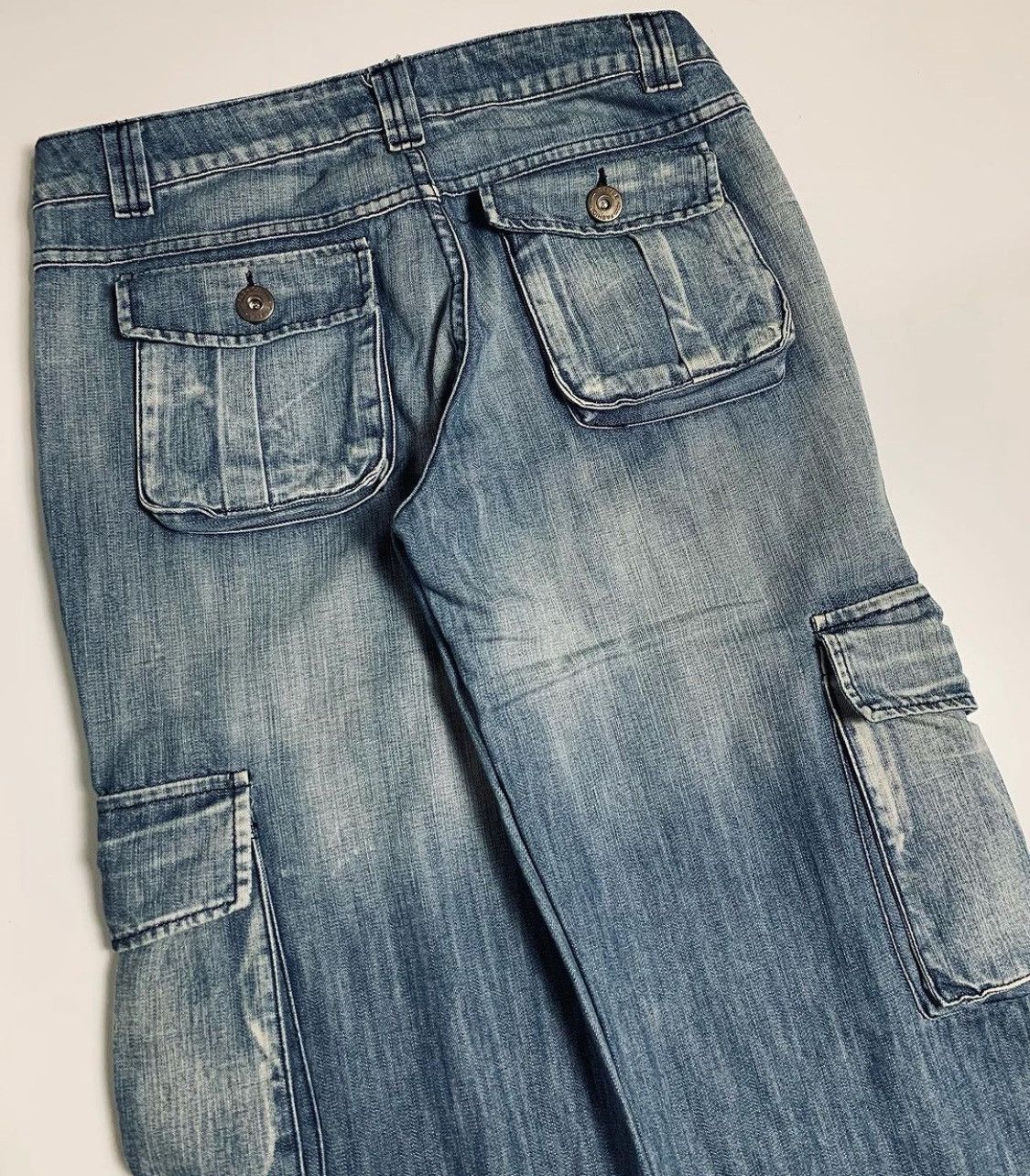 Japanese Brand × Le Grande Bleu (L.G.B.) Flared wide OPERA 3D Cargo jeans Size US 31 - 4 Thumbnail