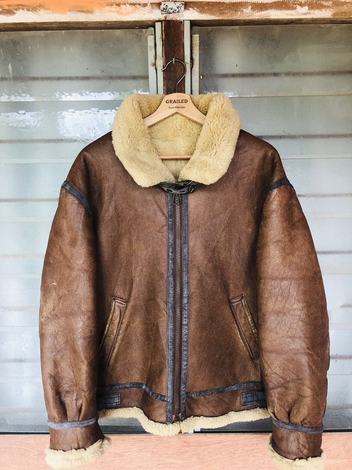 Type B-3 Bomber Sheepskin Shearling Aviator Flight Jacket
