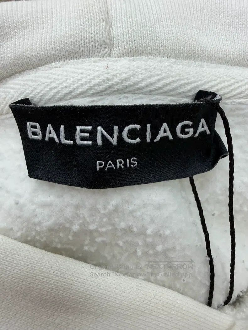 Balenciaga Balenciaga Double B White Hooded Sweatshirt Size US XS / EU 42 / 0 - 3 Thumbnail