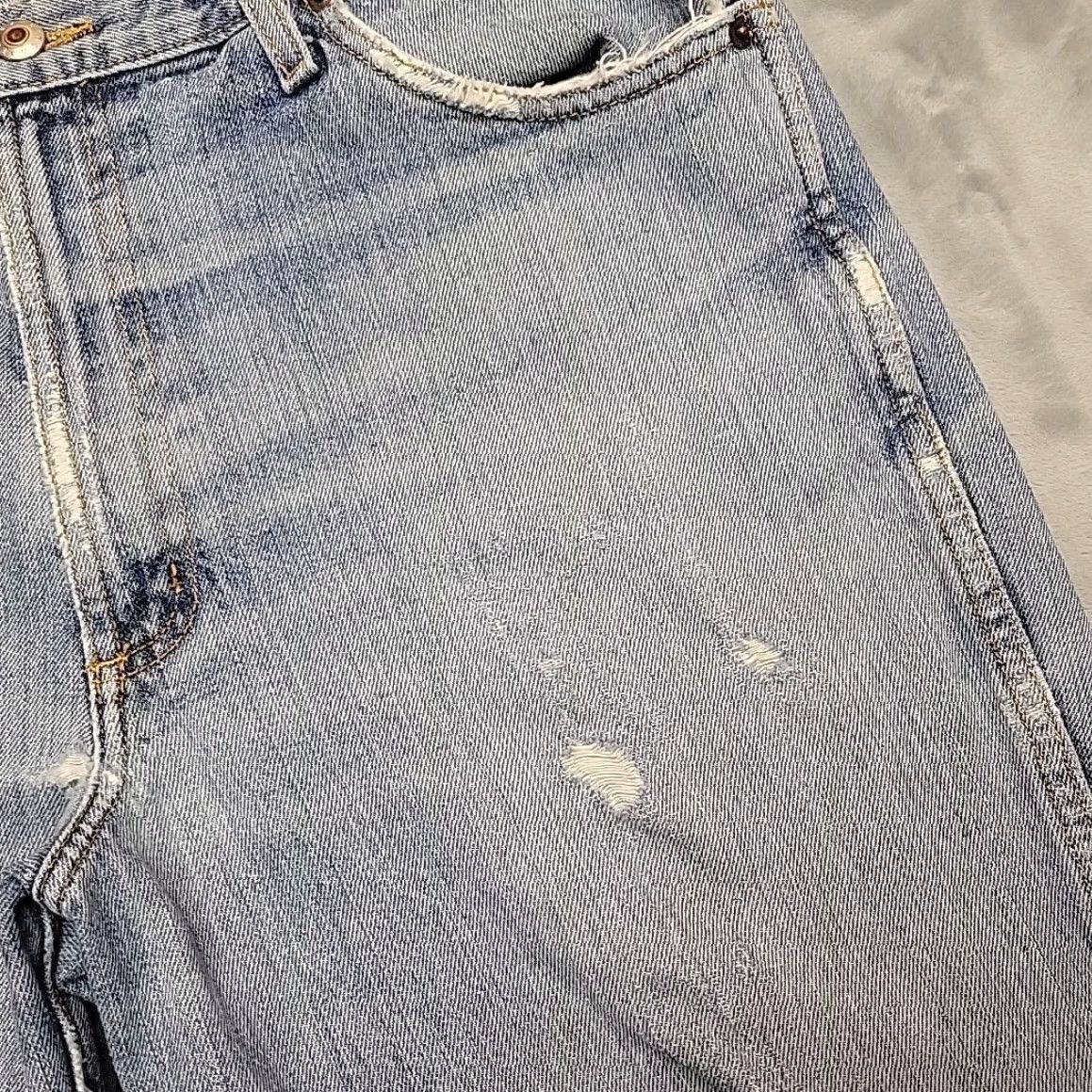 Denime Cinch Jeans Men 35x34 Blue Distressed Denim Green Label Western Cowboy Rodeo Jeans Mens Size US 35 - 6 Thumbnail