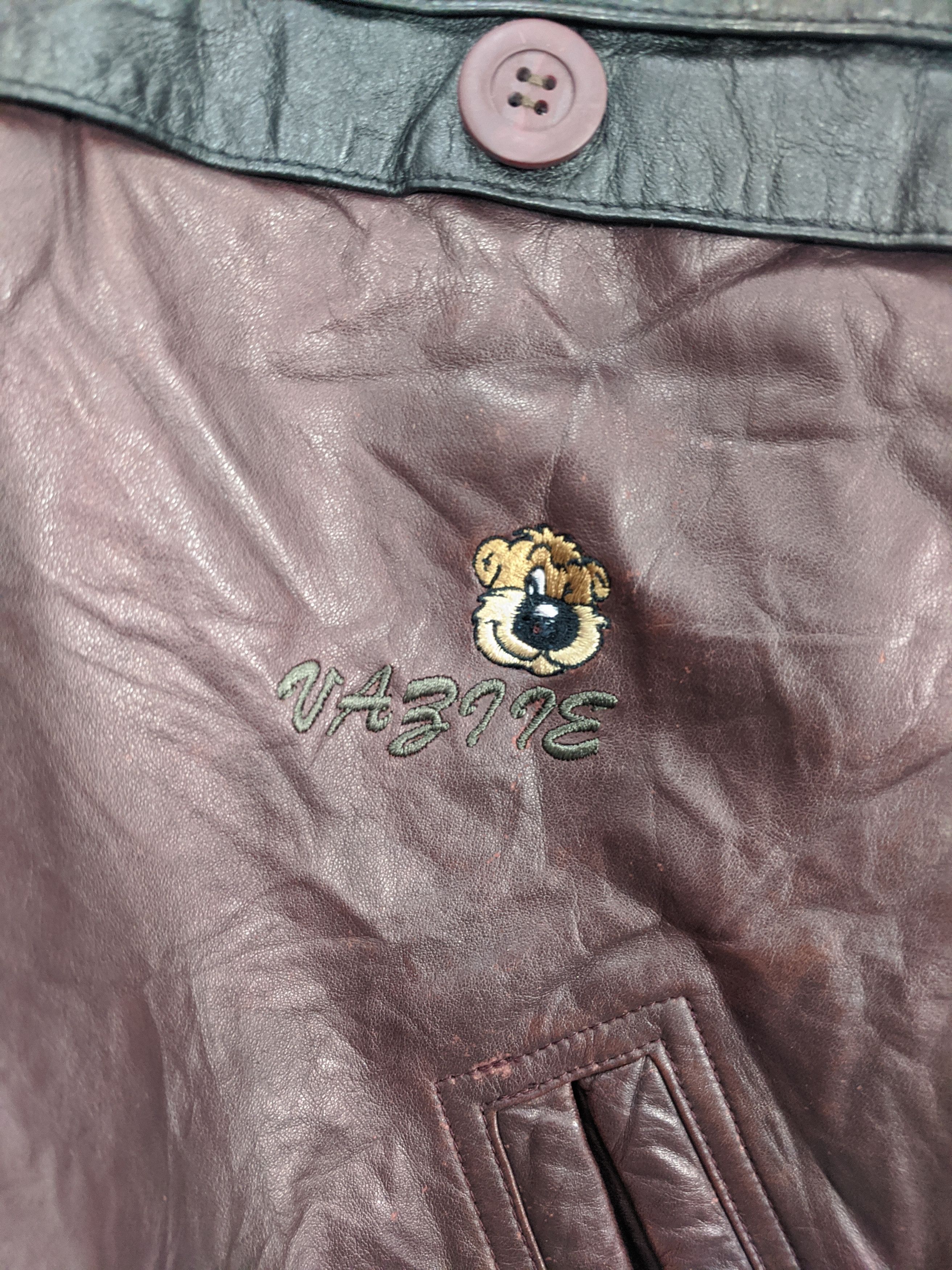 Genuine Leather × Japanese Brand × Vintage Vintage 90s Varsity Jacket Full Leather Jacket J0345 Size US M / EU 48-50 / 2 - 7 Thumbnail