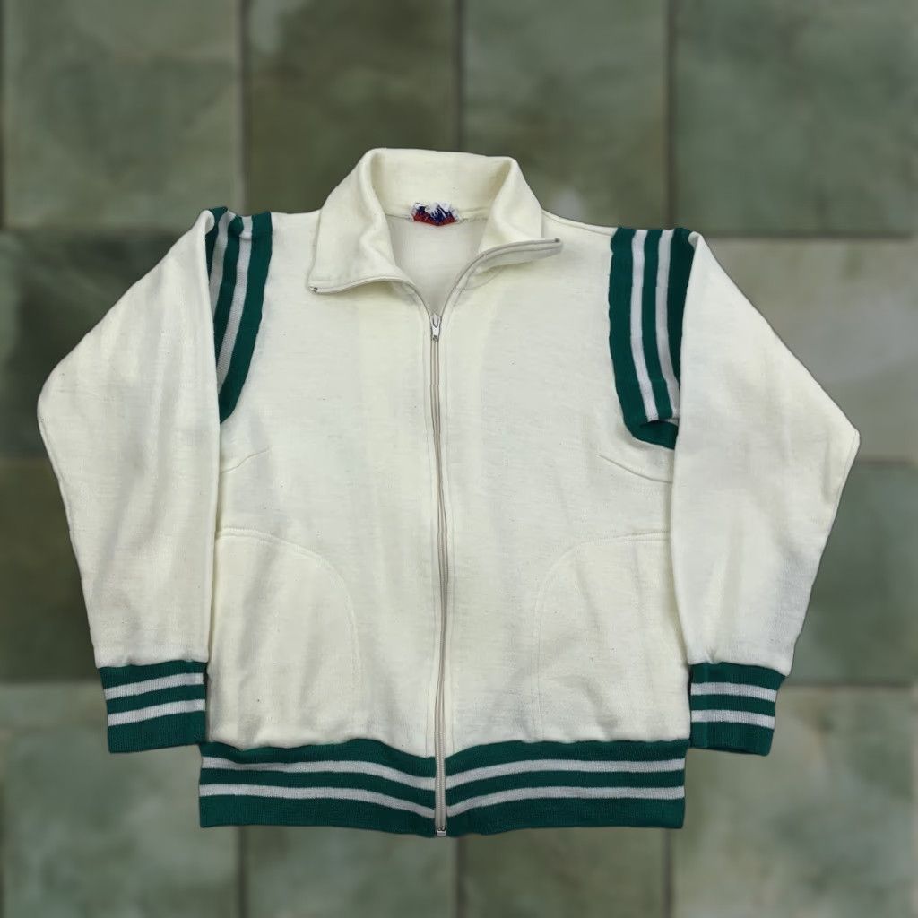 Vintage VINTAGE Hy Sport Sweatshirt Women Full Zip Shirt M White 1970s 1980s School USA Mens Womens Girls Boys Size M / US 6-8 / IT 42-44 - 1 Thumbnail