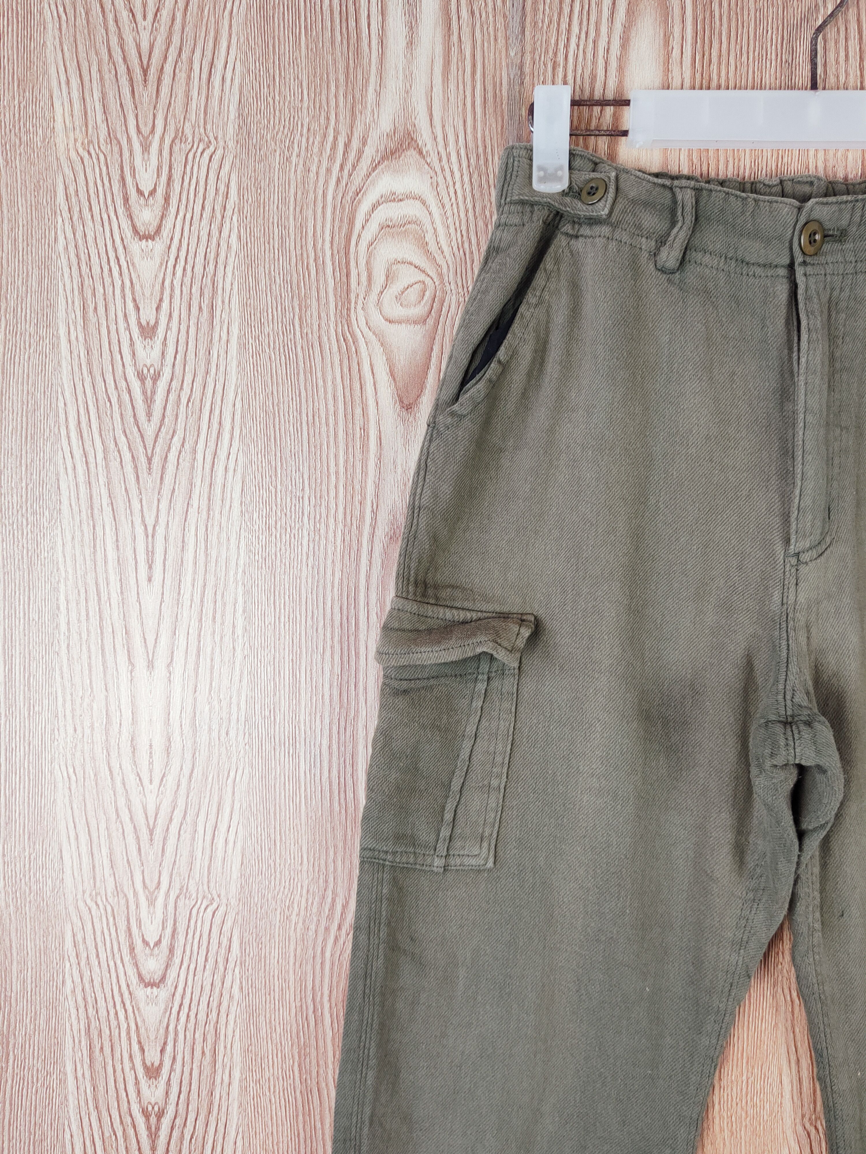 Japanese Brand Live in Comfort Green Multipocket Cargo Pants #W445 Size US 27 - 3 Thumbnail