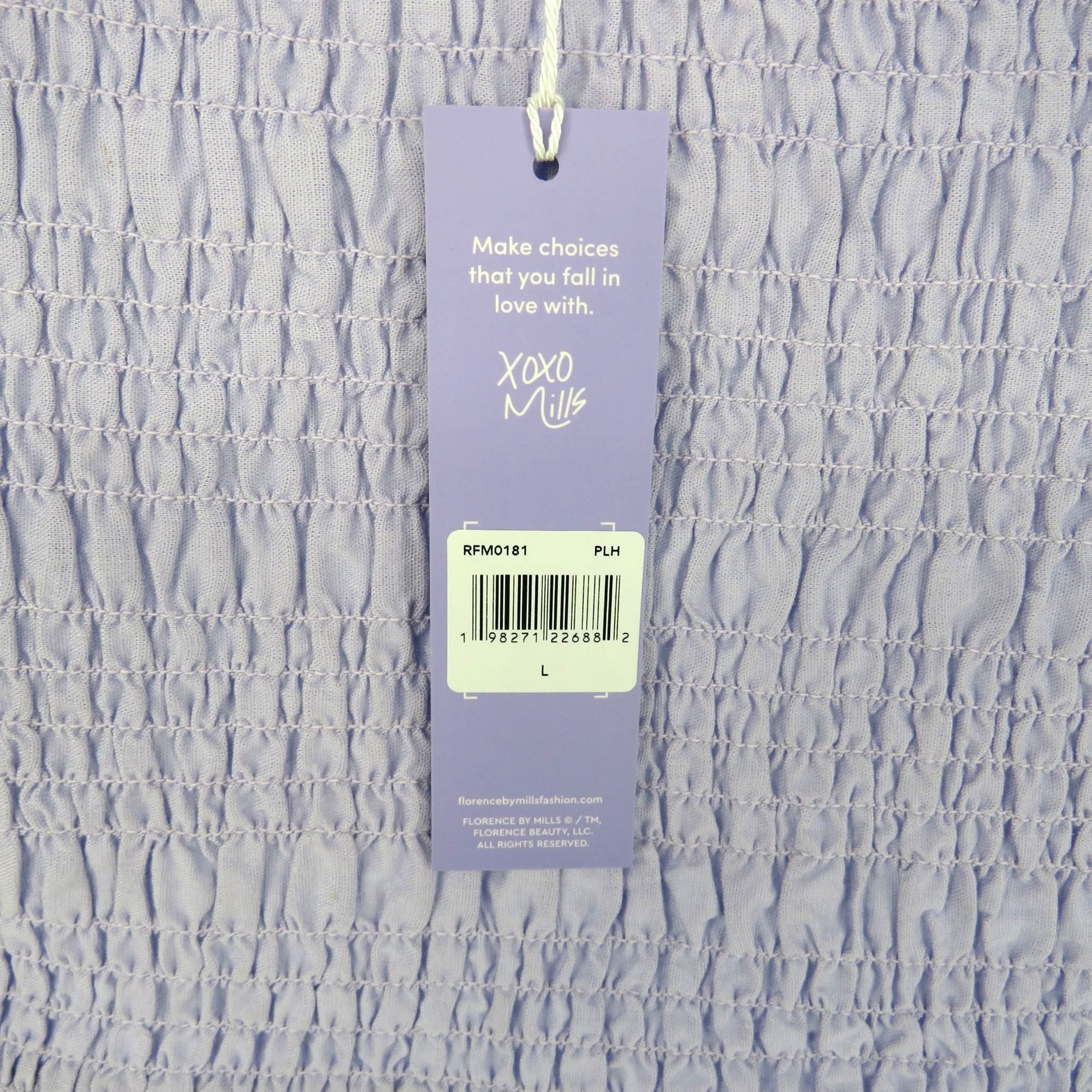 Other Florence By Mills Lavender Smocked Crop Top Womens Size L NW Size L / US 10 / IT 46 - 4 Thumbnail