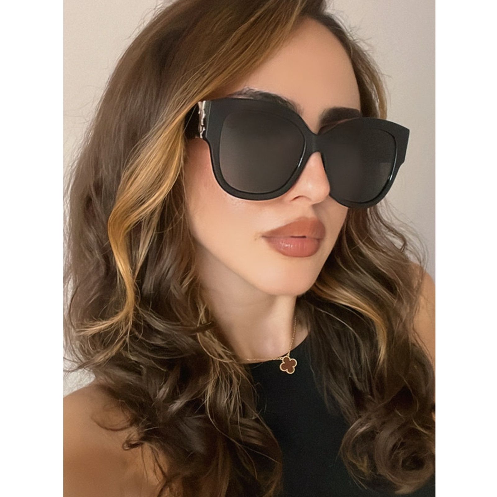 ? NEW SAINT LAURENT SLM95/F 002 BLACK OVERSIZED SUNGLASSES Saint Laurent SLM95F SLM95F001 Black / Grey Lenses main image 3