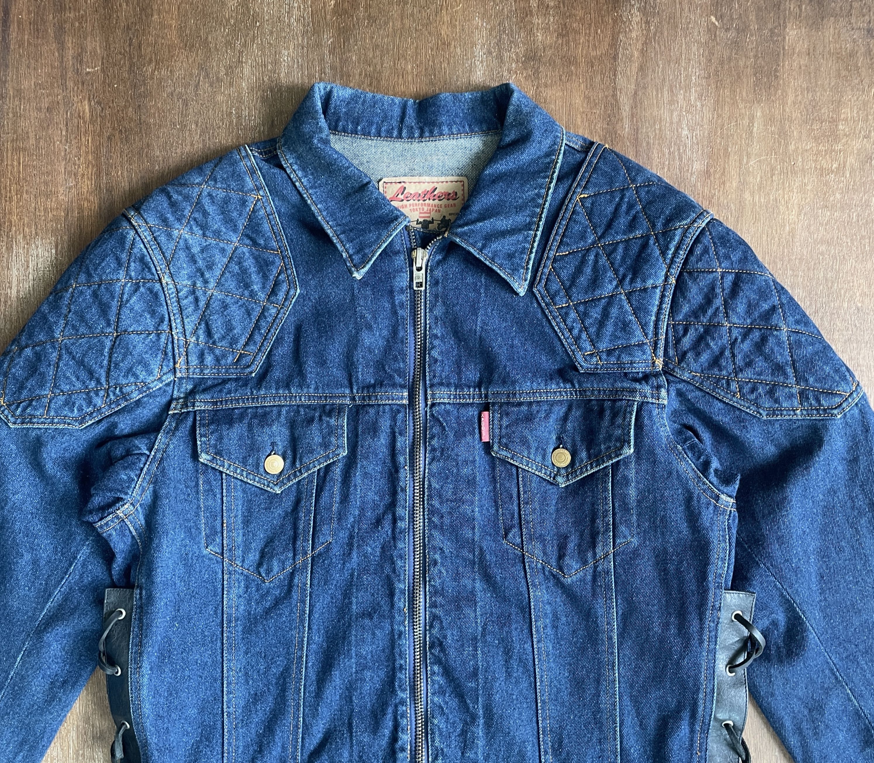 Kadoya KADOYA K Denim Leather Trim Jacket Size US L / EU 52-54 / 3 - 2 Thumbnail