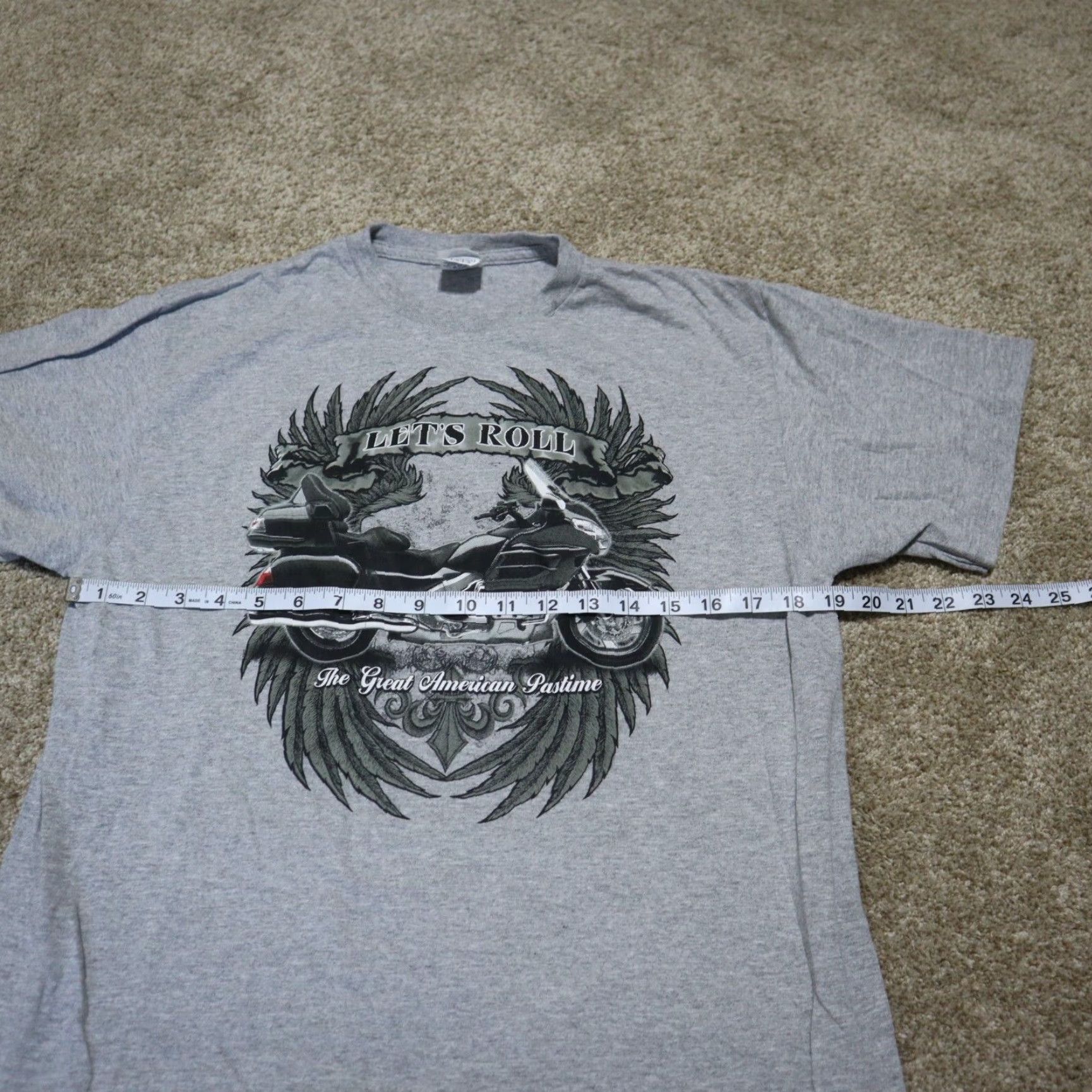 Goldwin Great American T-Shirt Adult L Let's Roll Motorcycle Pastime Gold Wing Mens Size US L / EU 52-54 / 3 - 4 Thumbnail