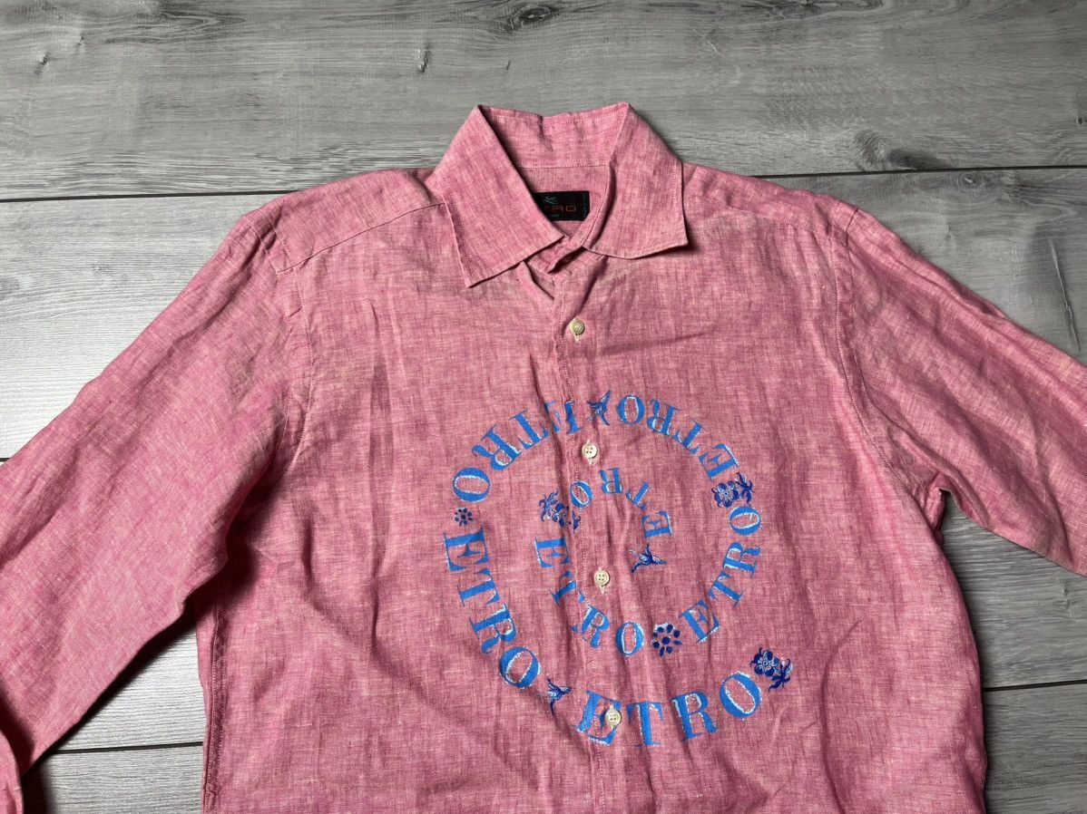 Etro Etro milano shirt spiral logo size Small made in Italy Linen Size US S / EU 44-46 / 1 - 3 Thumbnail