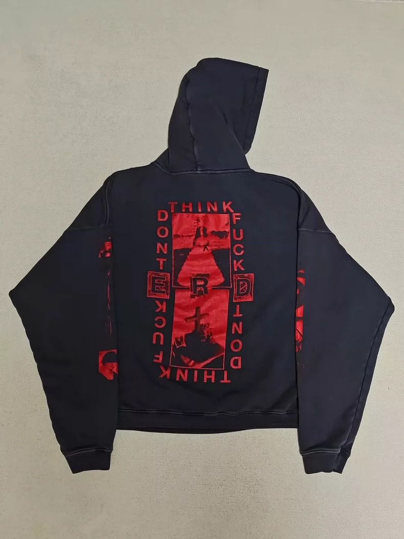 Enfants Riches Deprimes Enfants Riches Deprime Black Lip Print Worn Hoodie 2501-Ne Size US L / EU 52-54 / 3 - 2 Thumbnail