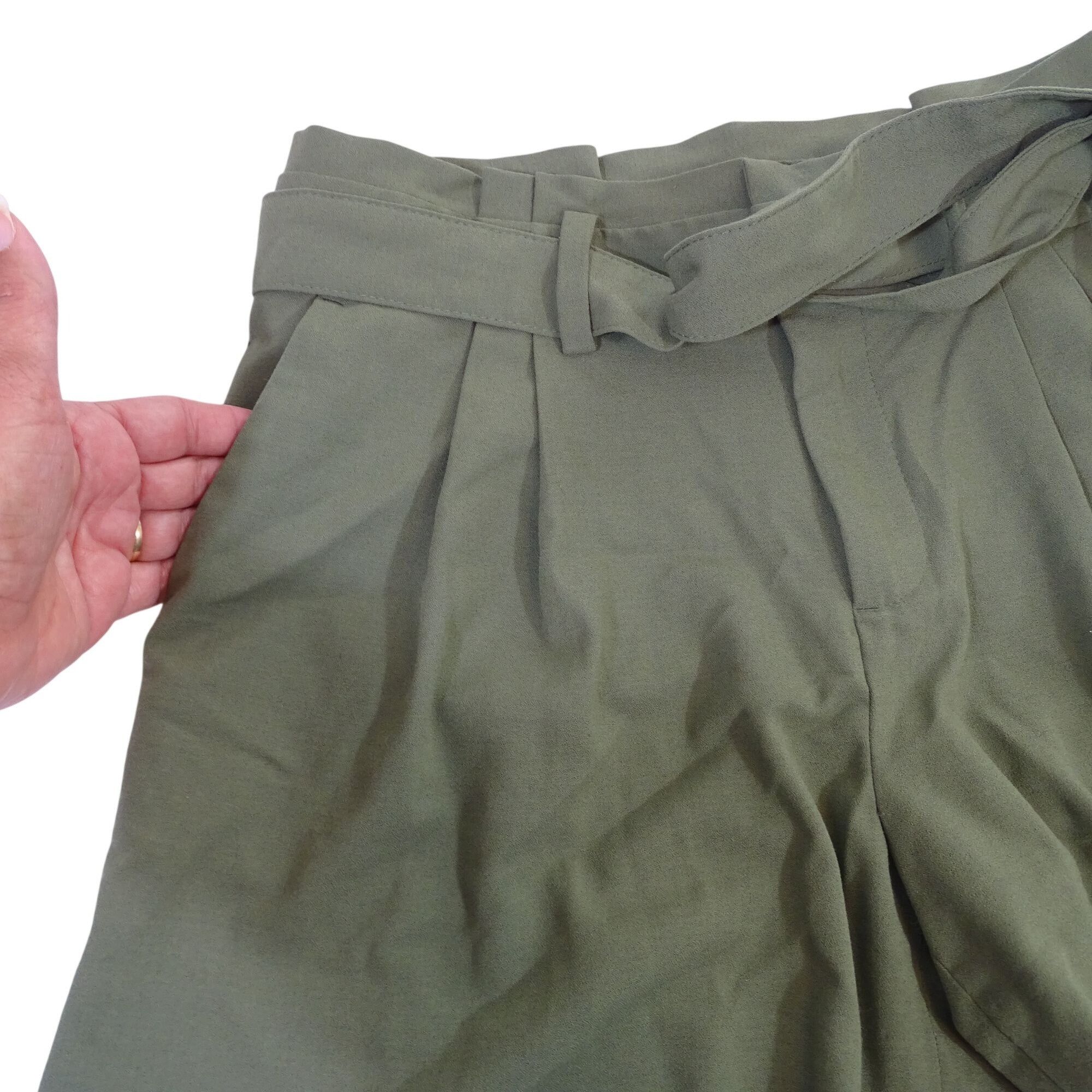 Banana Republic Banana Republic Green High Waisted Belted Pleated Size 4 Size 27" / US 4 / IT 40 - 2 Thumbnail
