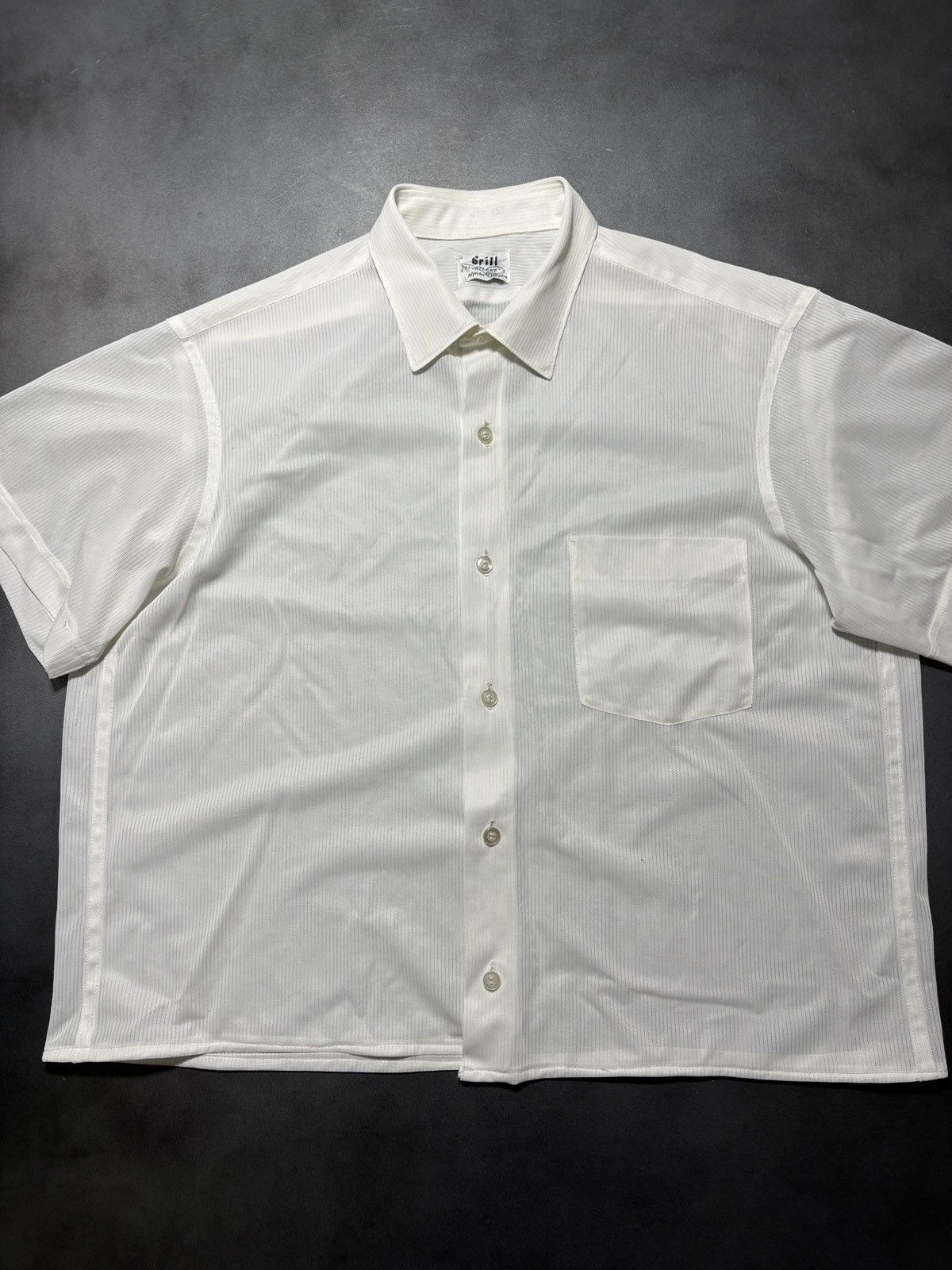 Vintage 1940s Sheer Shirt True Vintage Brill Terylene Shortsleeve Size US S / EU 44-46 / 1 - 14 Thumbnail