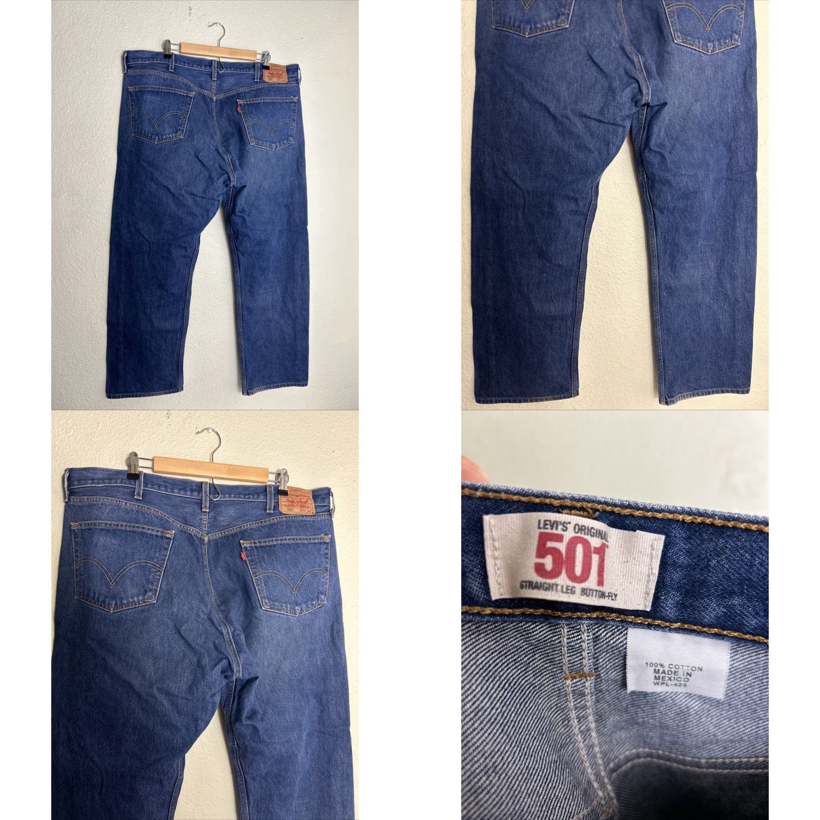 Levi's VINTAGE Levi’s 501 Jeans Men 42x30 Medium Wash Button Fly Blue Straight Mens Size US 42 / EU 58 - 8 Thumbnail