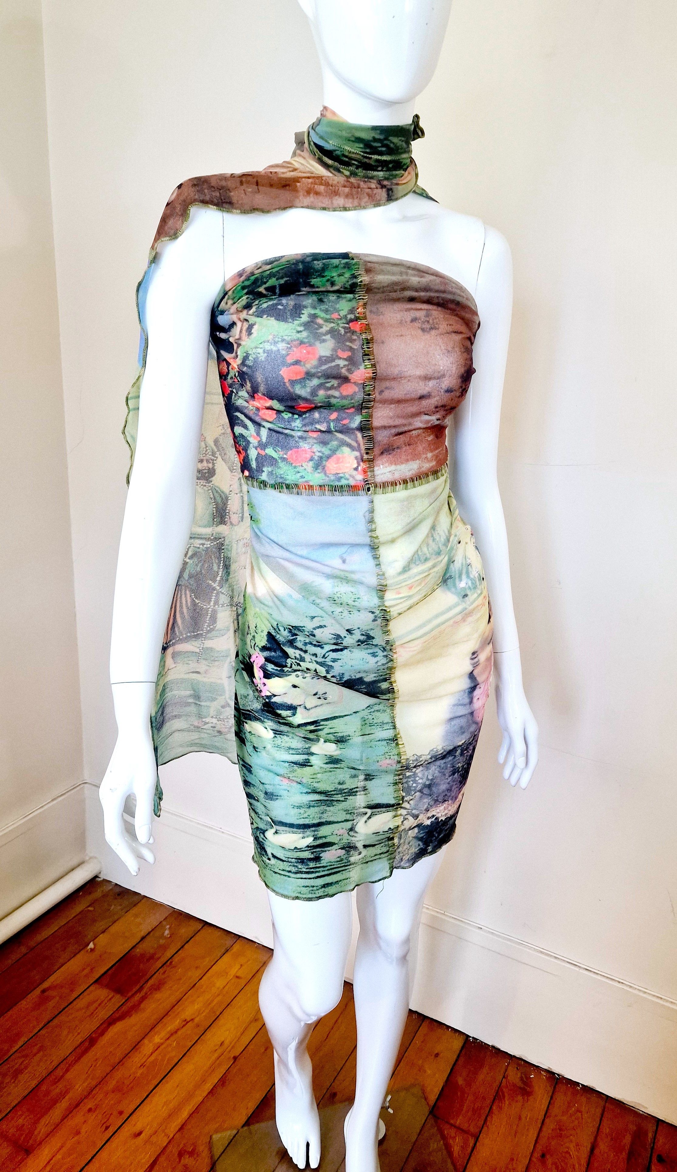 Jean Paul Gaultier Jean Paul Gaultier S/S 1998 Frida Kahlo Mesh Pareo Dress Size M / US 6-8 / IT 42-44 - 9 Thumbnail