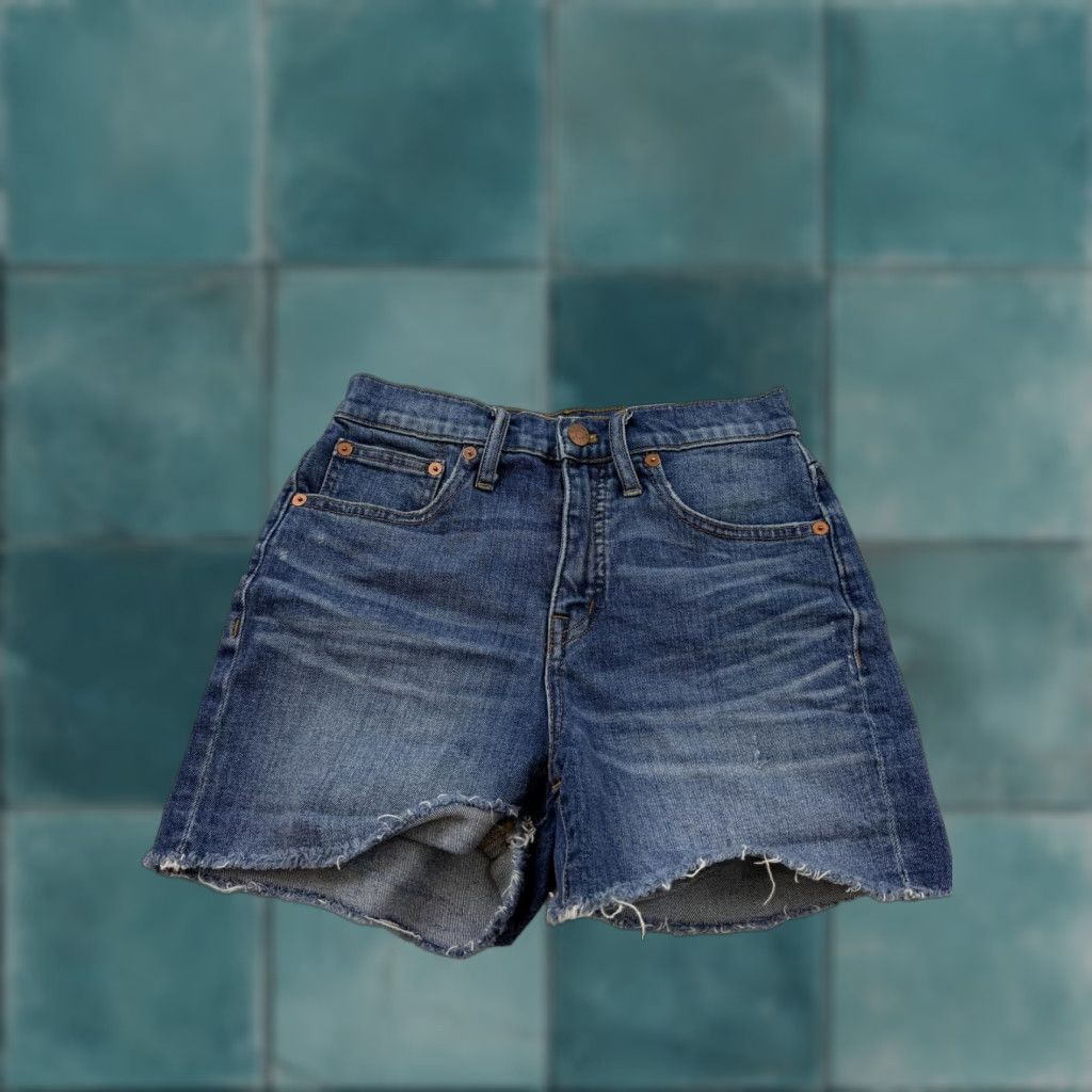 Madewell Madewell Shorts Womens 24 Blue Denim Cutoff Raw Hem Stretch 5 Pocket Casual Continuous Size 42" / US 20 - 1 Thumbnail