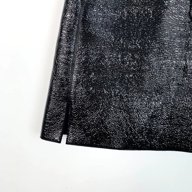 Louis Vuitton Louis Vuitton Black cotton zip-up casual leather skirt Size 35" - 4 Thumbnail