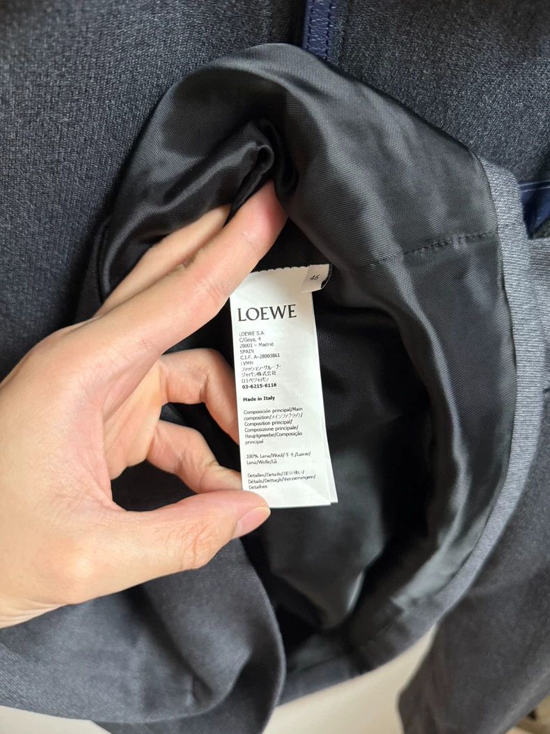 Loewe Loewe Gray Anagram Wool Hooded Zipper Parka Size US S / EU 44-46 / 1 - 3 Thumbnail