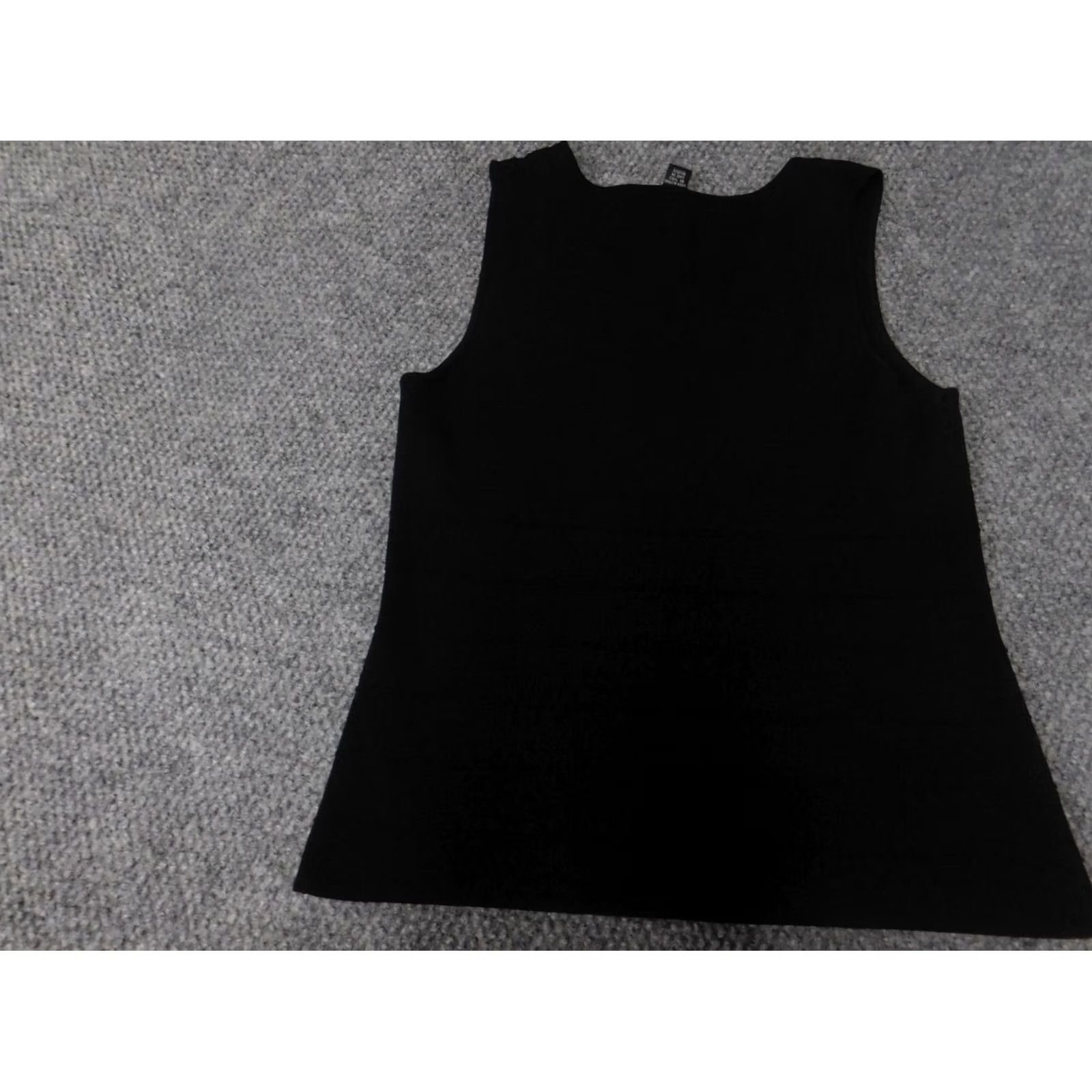 Vintage Cable & Gauge Blouse Womens Medium Black Crew Neck Pullover Casual Sleeveless Cotton Polyester Rayon Stretch Regular Basic Classic Size M / US 6-8 / IT 42-44 - 7 Thumbnail
