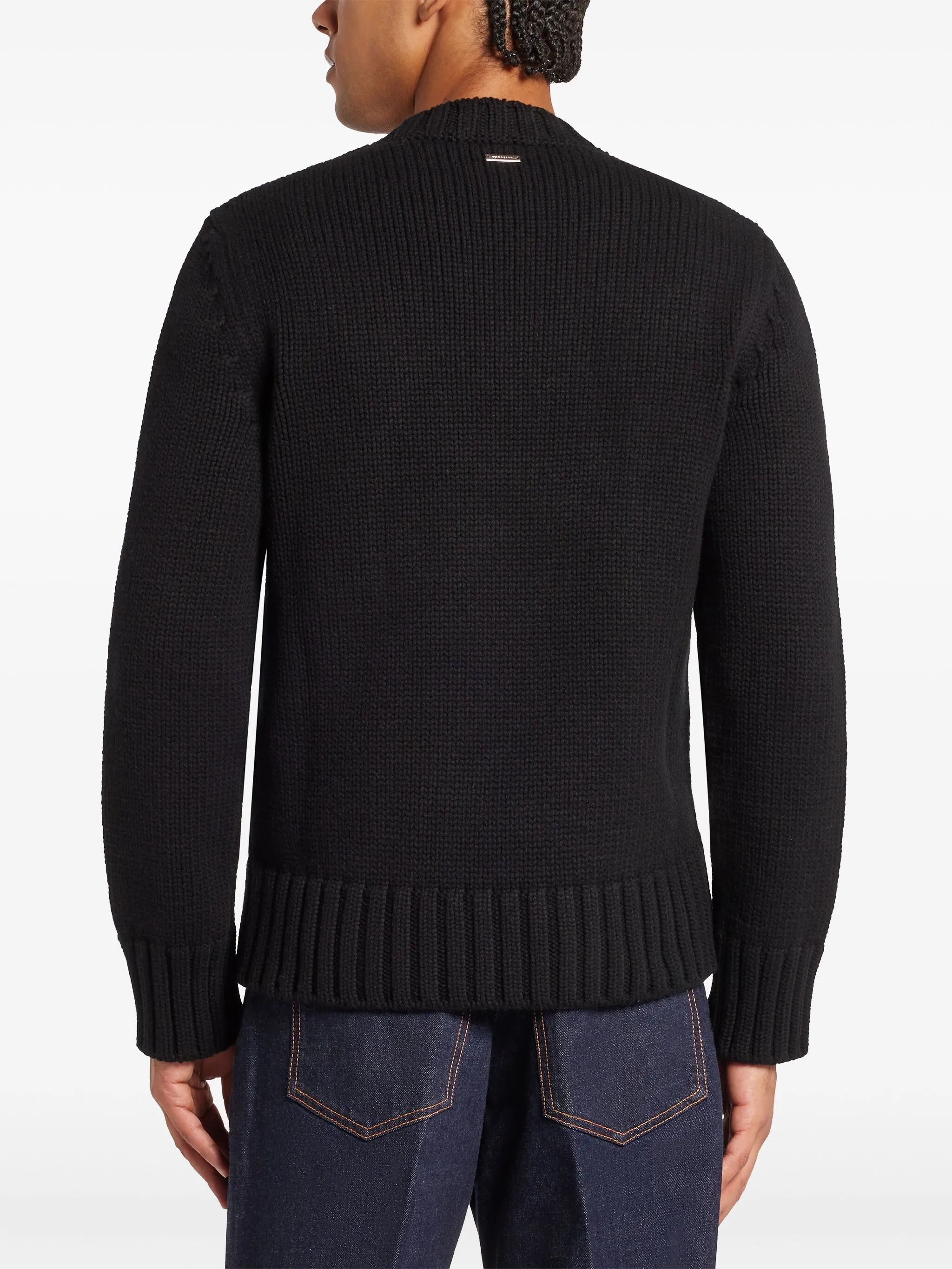 Salvatore Ferragamo o1s1rm0226 Crewneck Sweater in Black Size US XL / EU 56 / 4 - 4 Thumbnail