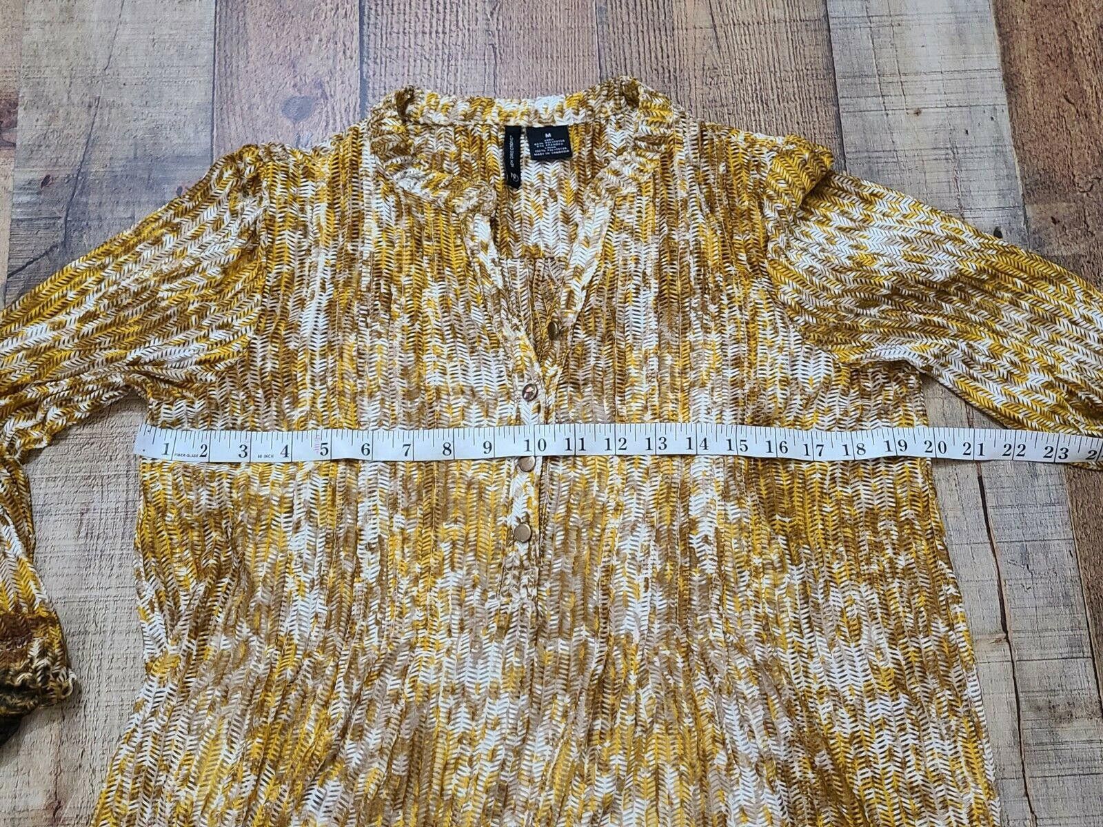 Designer New Directions Top Medium Yellow Built In Tank Top Blouse Size M / US 6-8 / IT 42-44 - 5 Thumbnail