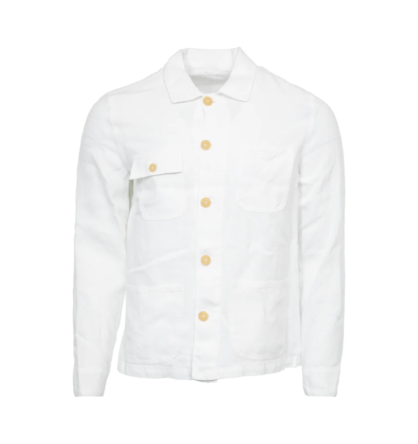 120% Lino o1h1sh11224 4 Pocket Jacket in White Size US L / EU 52-54 / 3 - 1 Thumbnail