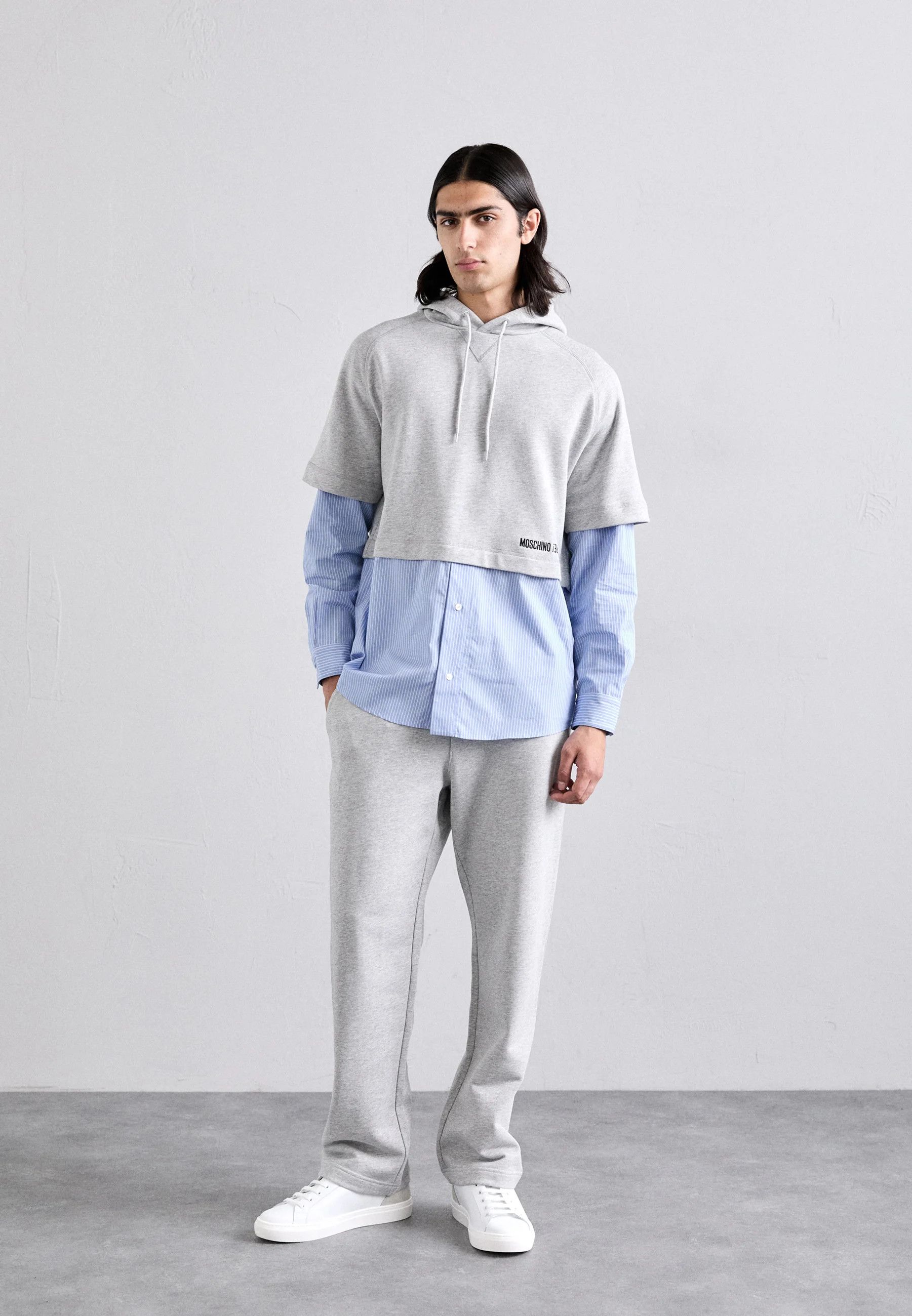 Moschino o1s22i1n0924 Hybrid Hooded Sweatshirt in Grey/Light Blue Size US XL / EU 56 / 4 - 3 Thumbnail