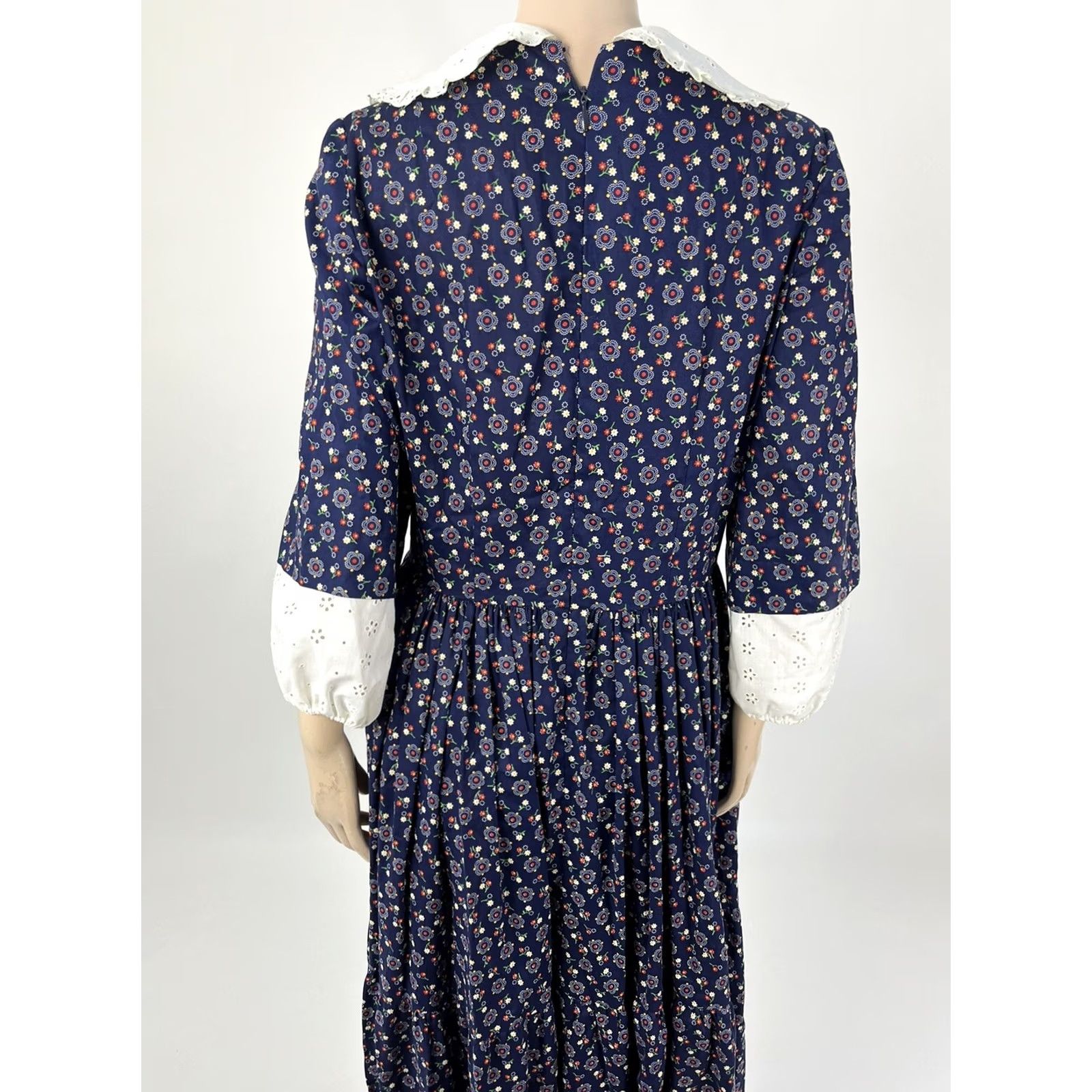 Vintage VINTAGE 70's Handmade Women's Dress Floral Maxi Prairie Bohemian Cottagecore Blue S Size 4XL / US 24-26 - 7 Thumbnail