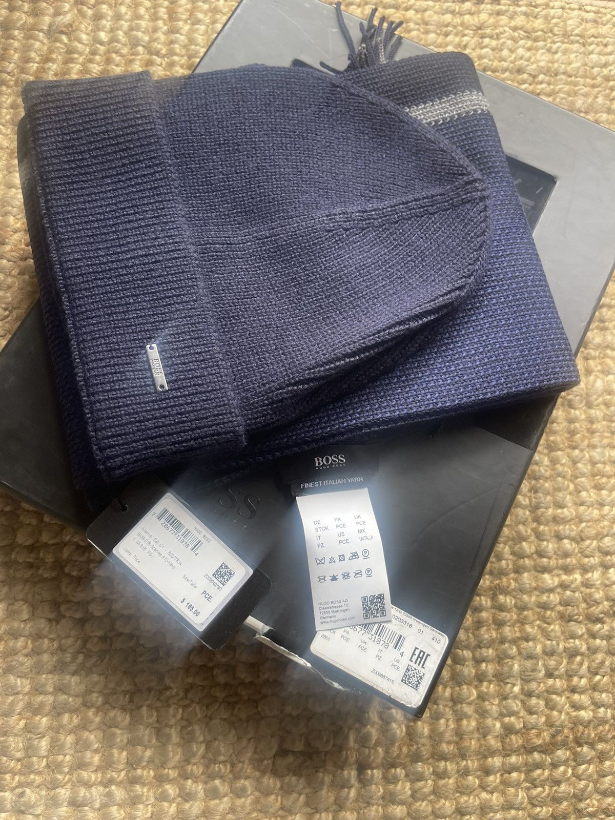Hugo Boss Hugo boss scarf and beanie gift set Navy mens Size ONE SIZE - 5 Thumbnail