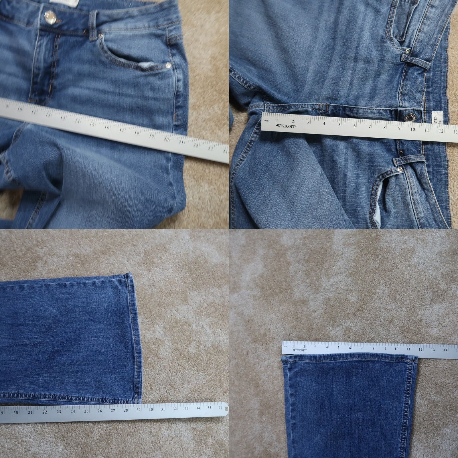 Vintage Maurices Jeans Classic Mid Rise Flare Leg Denim Blue 16 Women Adults 29in 5-Pocket Stretch Size 38" / US 16 / IT 52 - 8 Thumbnail