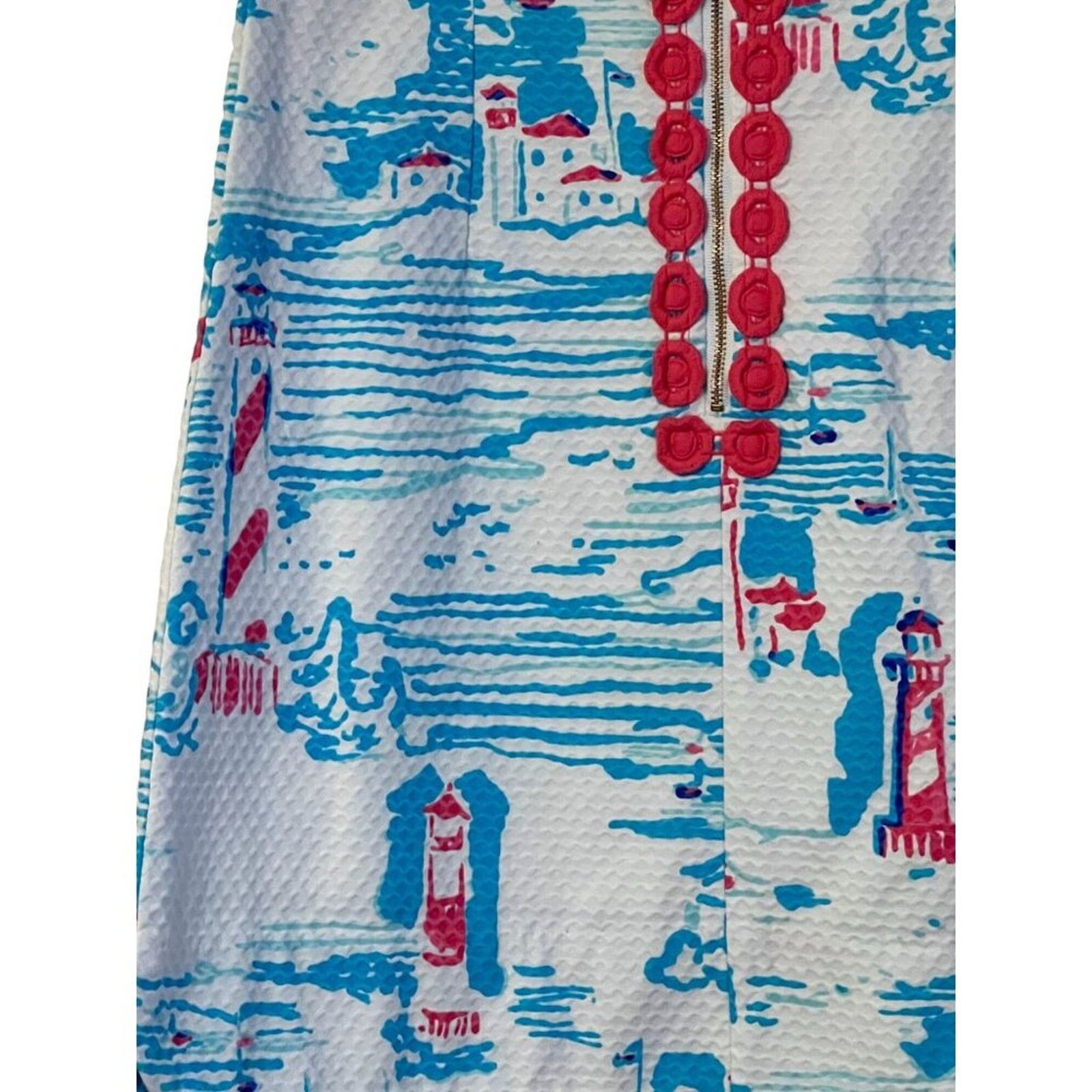 Lilly Pulitzer Lilly Pulitzer Delia Shift Dress Pique Knit Resort White 6 Size M / US 6-8 / IT 42-44 - 12 Thumbnail