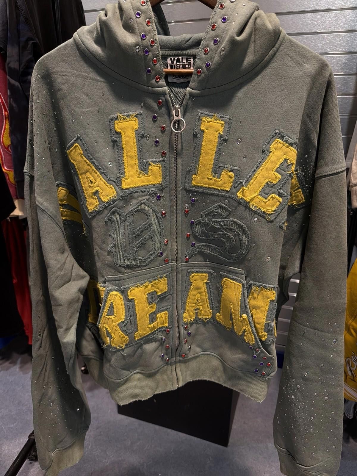 Vale XL - Vale Zip Up Green Stone Studded Hoodie Authentic Valley Size US XL / EU 56 / 4 - 3 Thumbnail