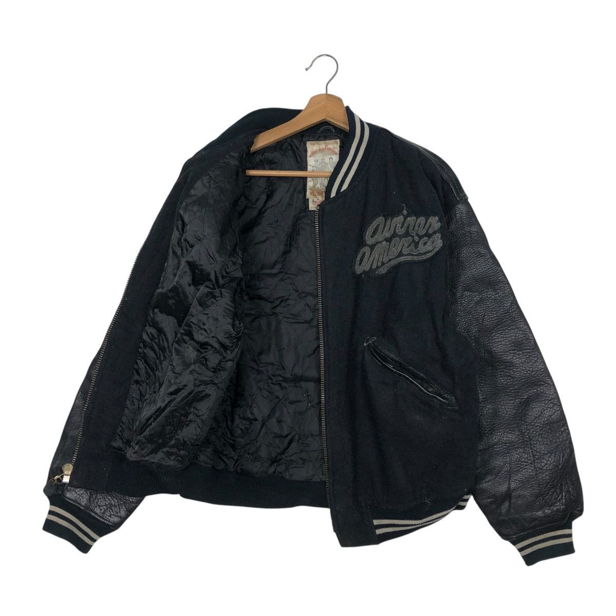 Avirex 🔥VINTAGE AVIREX AMERICA BOMBER VARSITY LEATHER JACKET Size US M / EU 48-50 / 2 - 13 Thumbnail