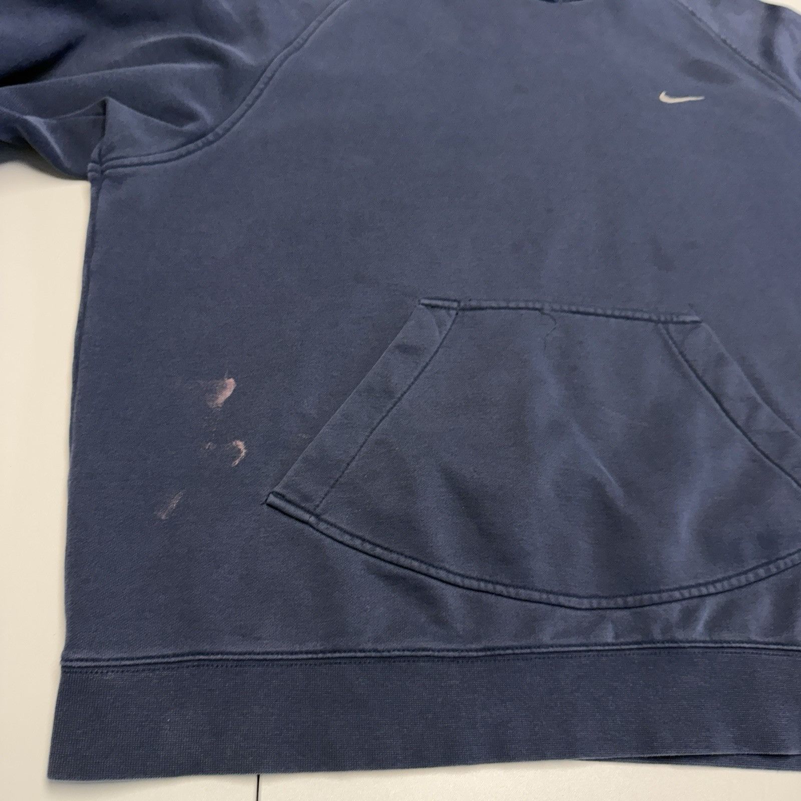 Nike Vintage Y2K Nike Hoodie Sweatshirt Mens XL Navy Blue Distres Size US XL / EU 56 / 4 - 5 Thumbnail