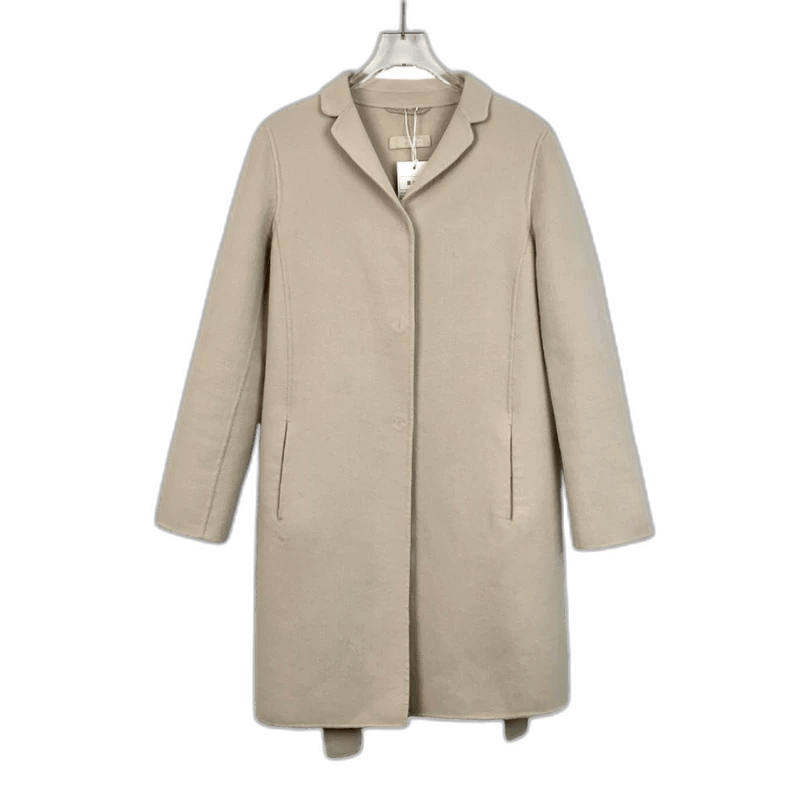 Max Mara Maxmara overcoat coat in khaki wool lapel belt Size US S / EU 44-46 / 1 - 1 Thumbnail