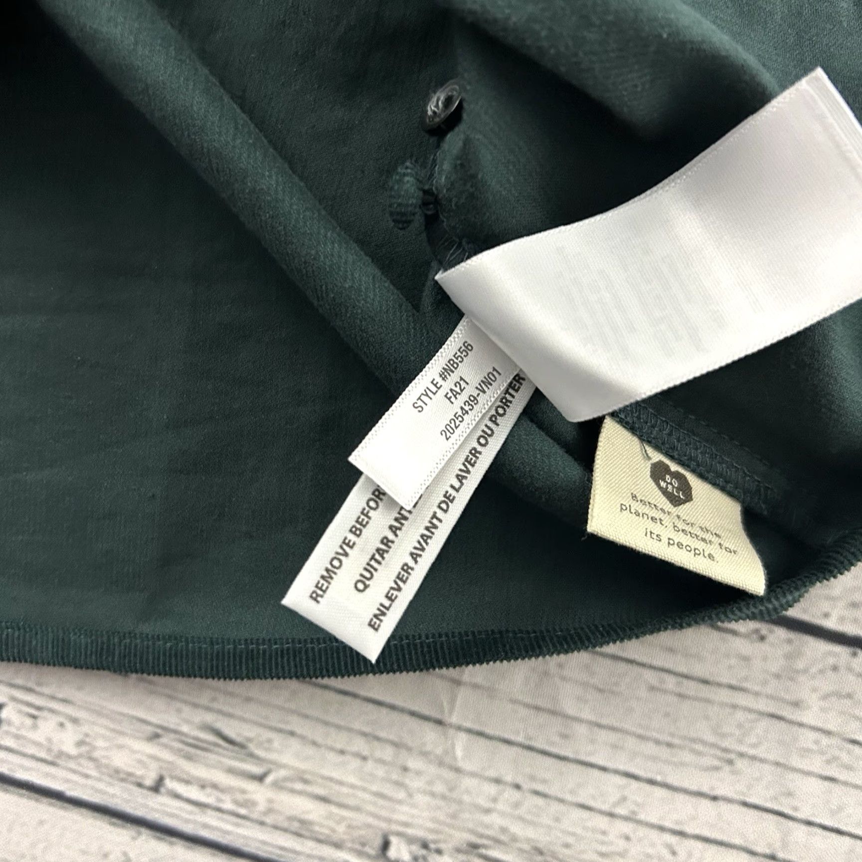 Madewell Madewell Corduroy Kingston Side Button Long Sleeve Wrap Top Women's XS Green Blouse Men? Size XS / US 0-2 / IT 36-38 - 5 Thumbnail