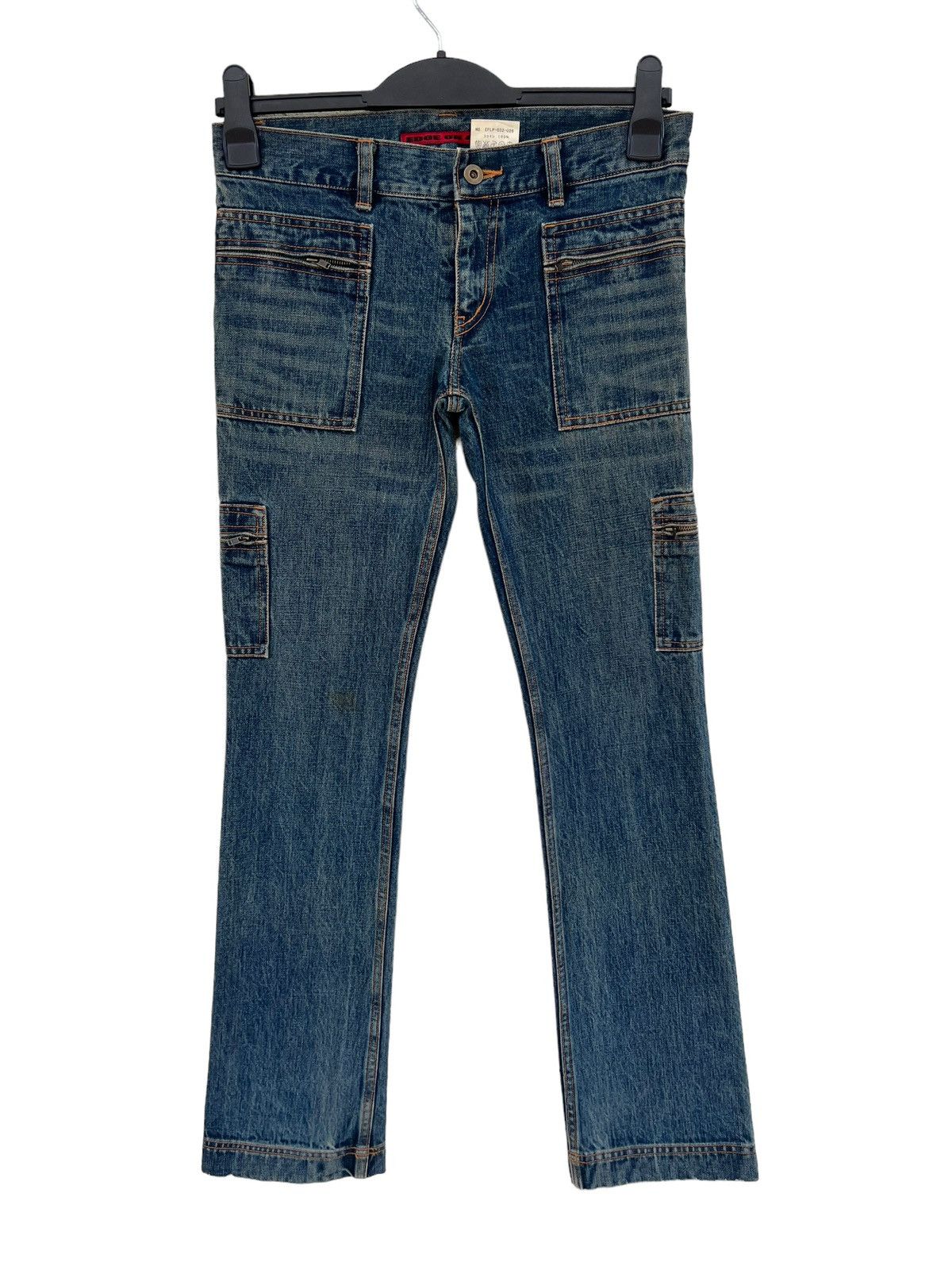 Vintage EDGE ON ALL Japan 6 Zipper Pockets Denim Slim Flare Jeans Size US 29 - 6 Thumbnail