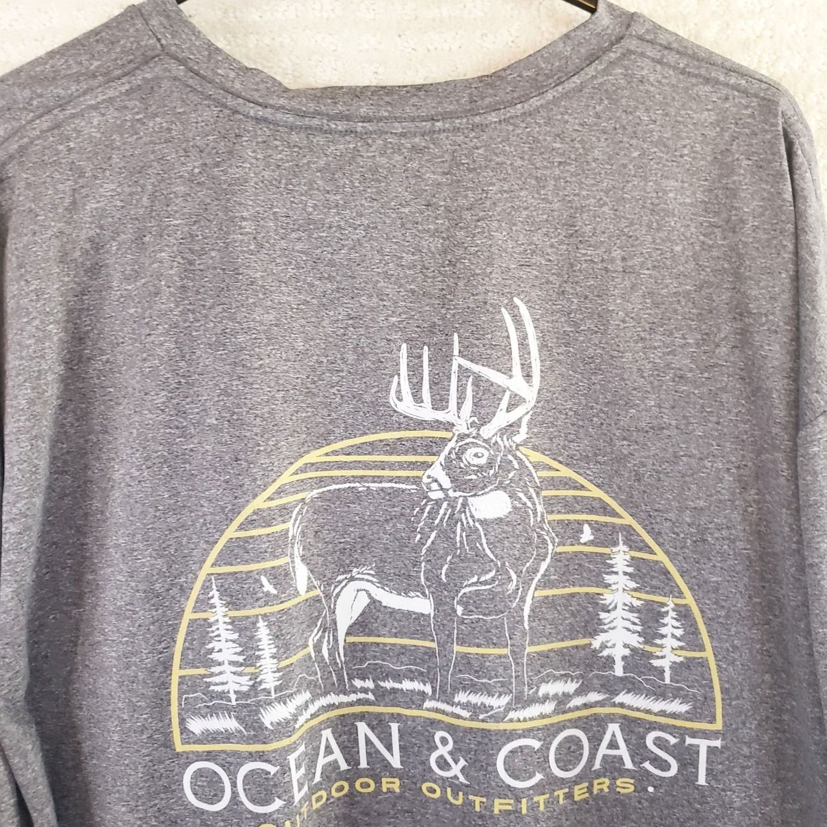 Vintage Ocean Coast Mens Long Sleeve Shirt Sun Block Casual Fish XXL Big Buck Graphic Size US XXL / EU 58 / 5 - 3 Thumbnail