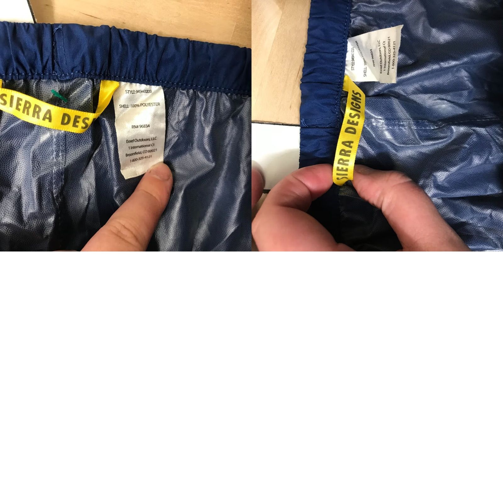 Sierra Designs VINTAGE SIERRA DESIGNS MEN'S Pants L/XL BLUE POLYESTER DRAWSTRING WAIST RAIN PANTS Size US 33 - 8 Thumbnail