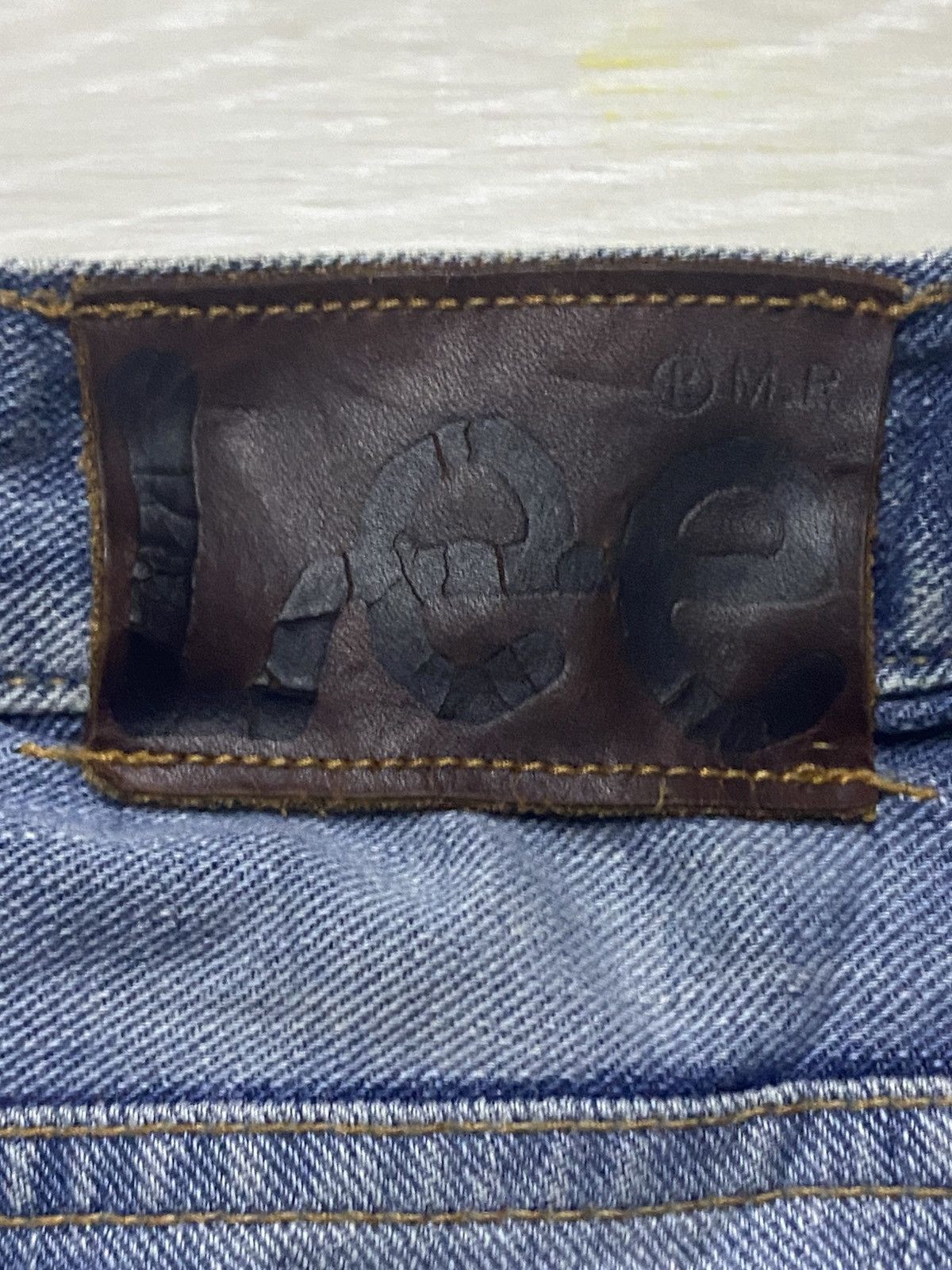 Number (N)ine Vintage Lee Riders Faded Wash Distressed Loose Jeans Size US 33 - 11 Thumbnail