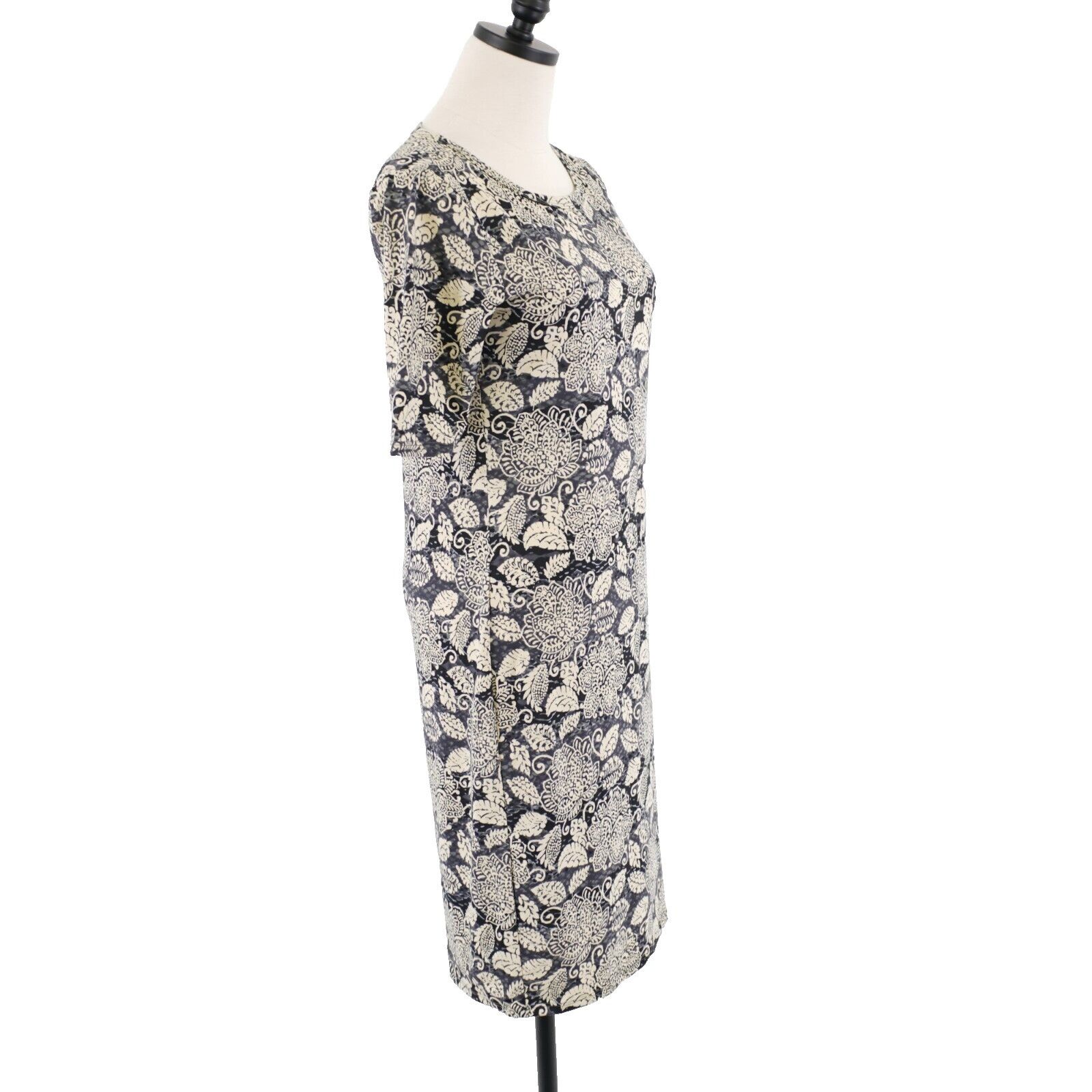 Designer NEW LuLaRoe Julia Small Gray Tan Floral Bodycon Shirt Dress Size S / US 4 / IT 40 - 7 Thumbnail