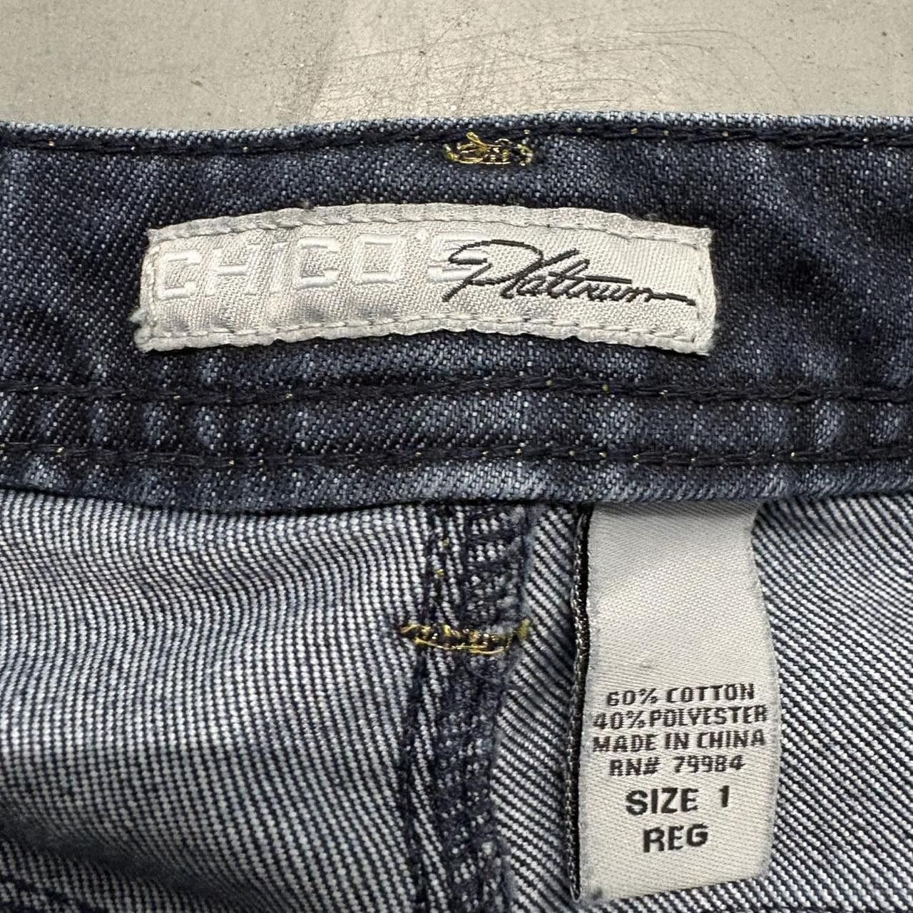 Chicos Crazy Vintage Y2K/2000s Baggy Flared Chico’s Platinum Dark Blue Wash Grunge Denim Jeans! Size US 30 / EU 46 - 6 Thumbnail