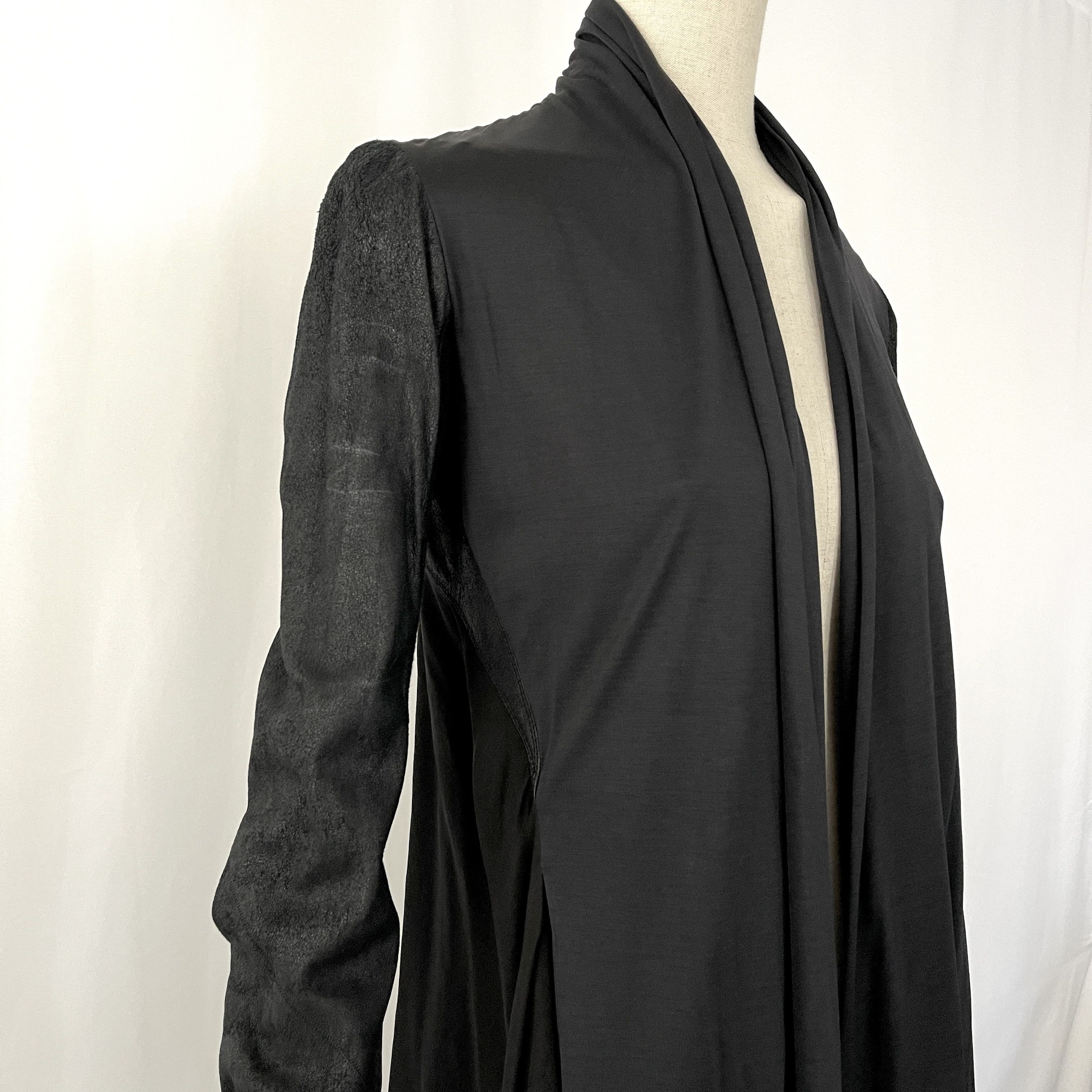 Rick Owens RICK OWENS Black Leather wool and Silk Cardigan size 43 IT Size M / US 6-8 / IT 42-44 - 4 Thumbnail